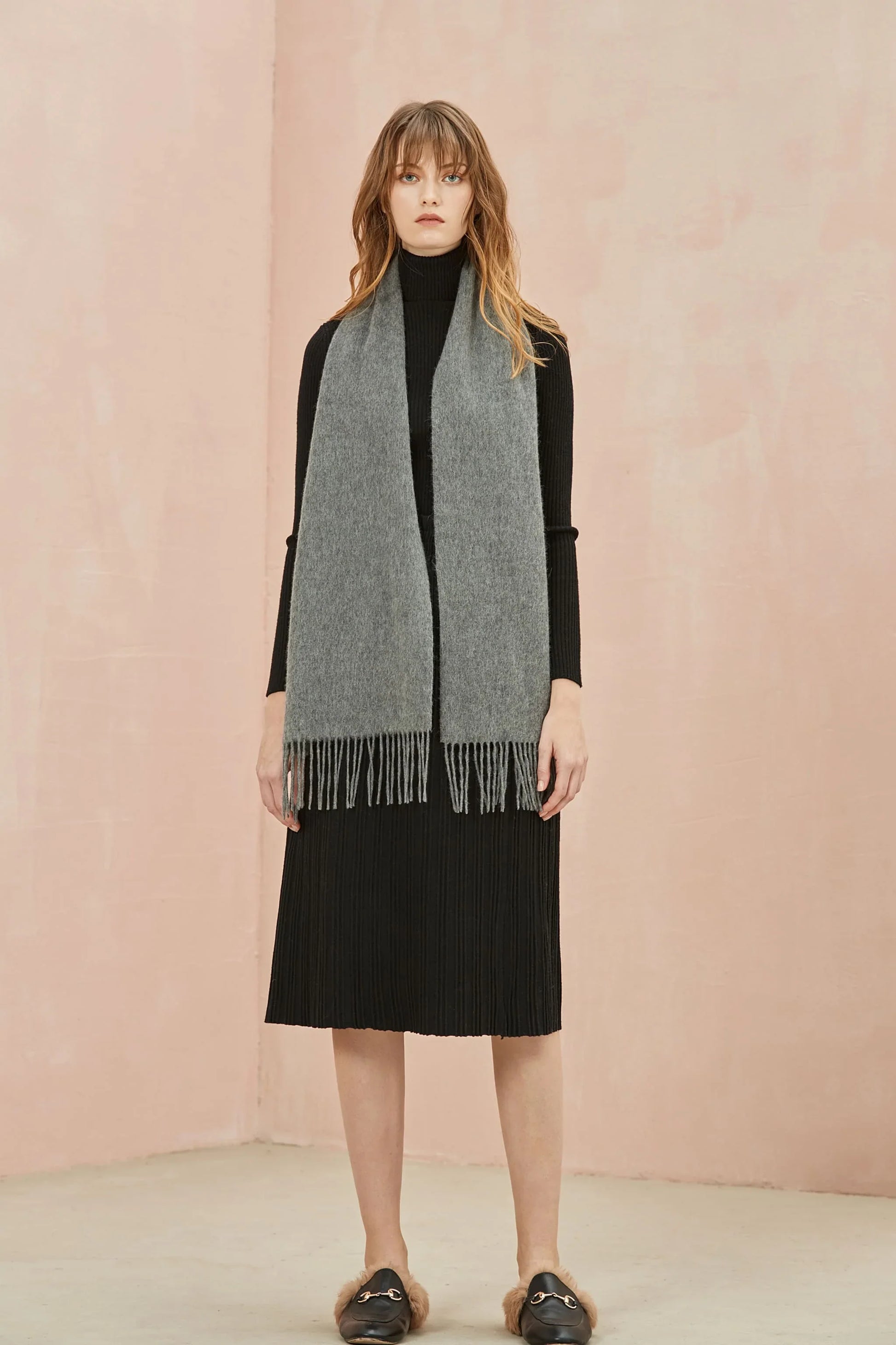 Solid Colour Merino Wool Scarf