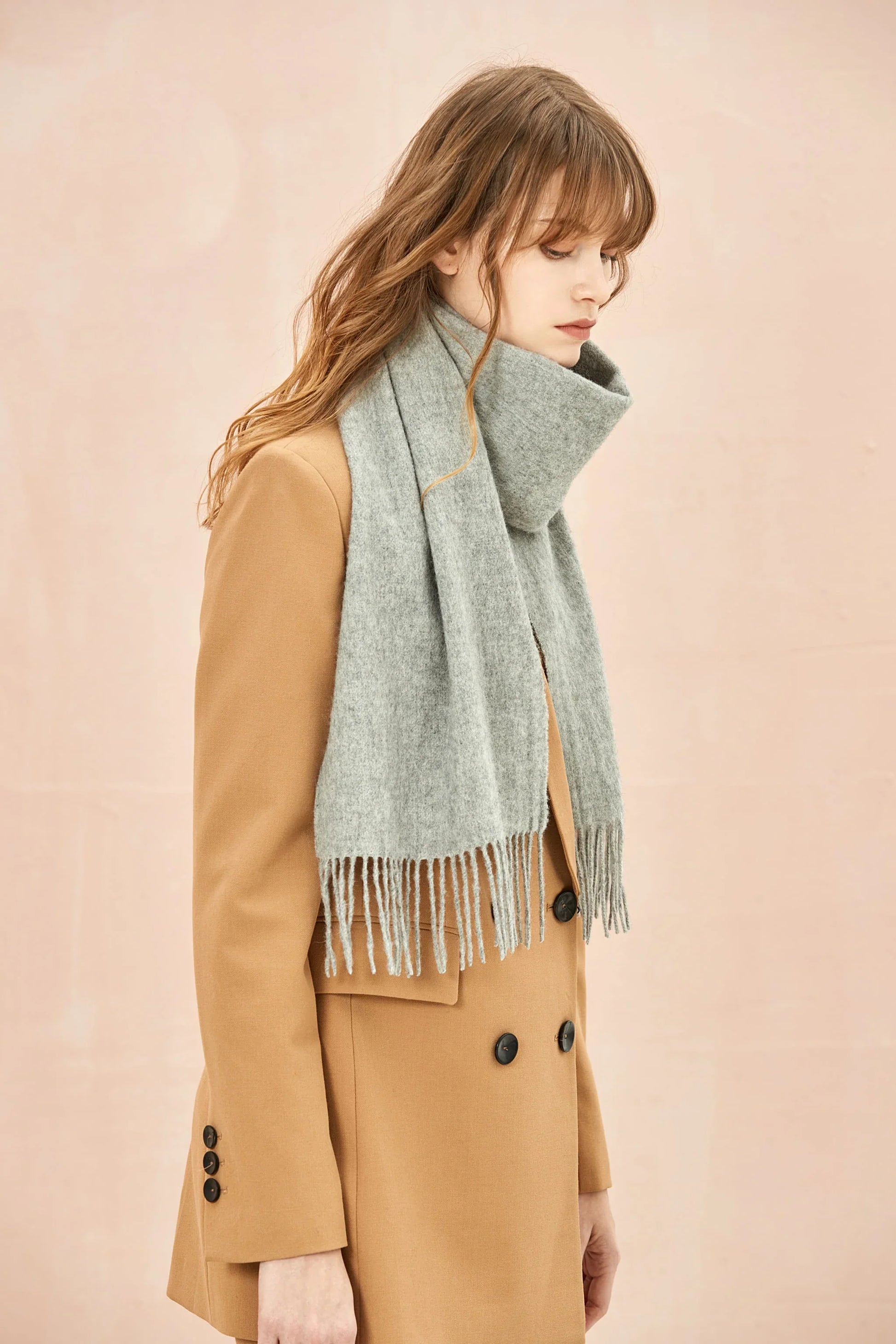 Solid Colour Merino Wool Scarf