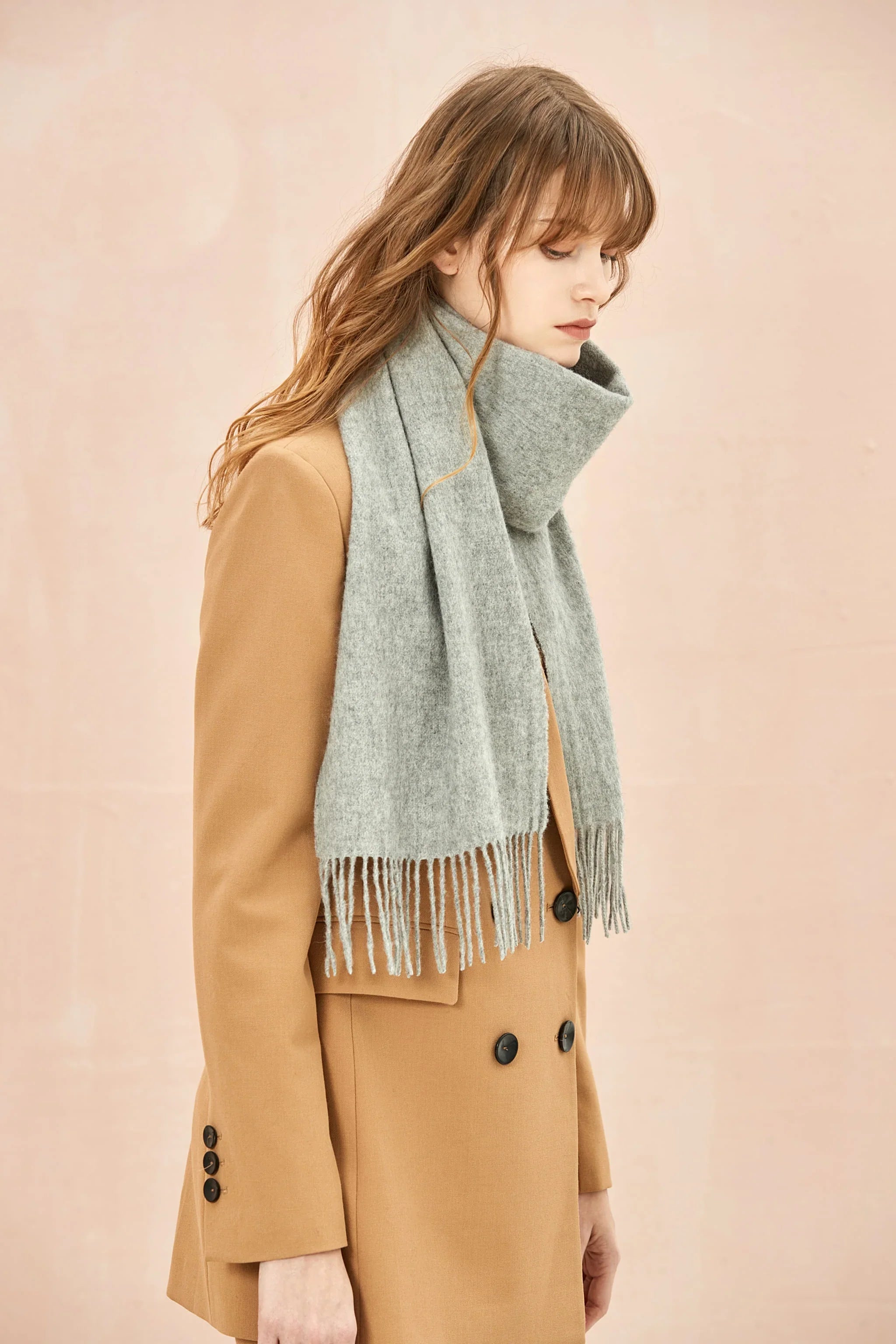 Solid Colour Merino Wool Scarf