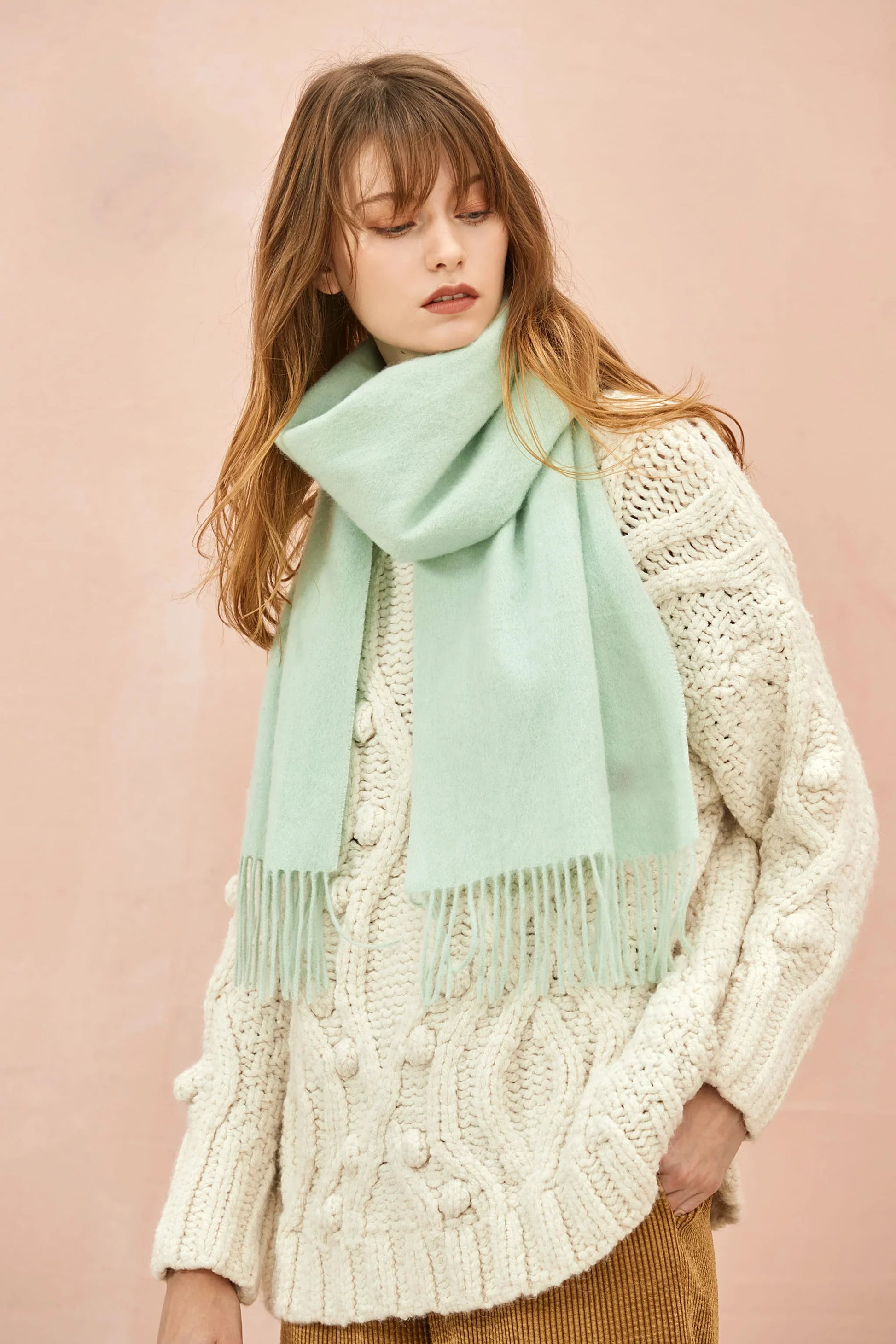 Solid Colour Merino Wool Scarf