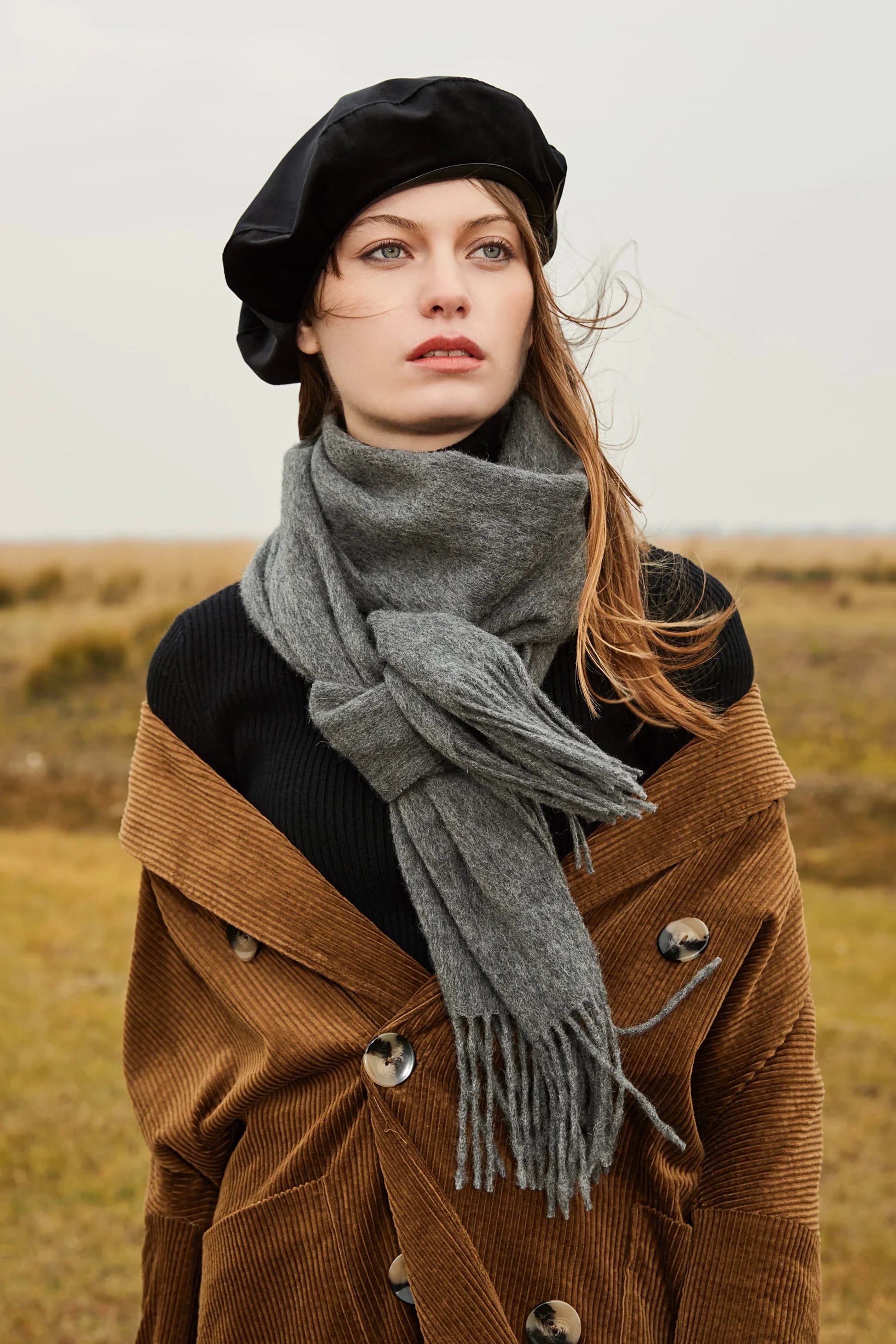 Solid Colour Merino Wool Scarf