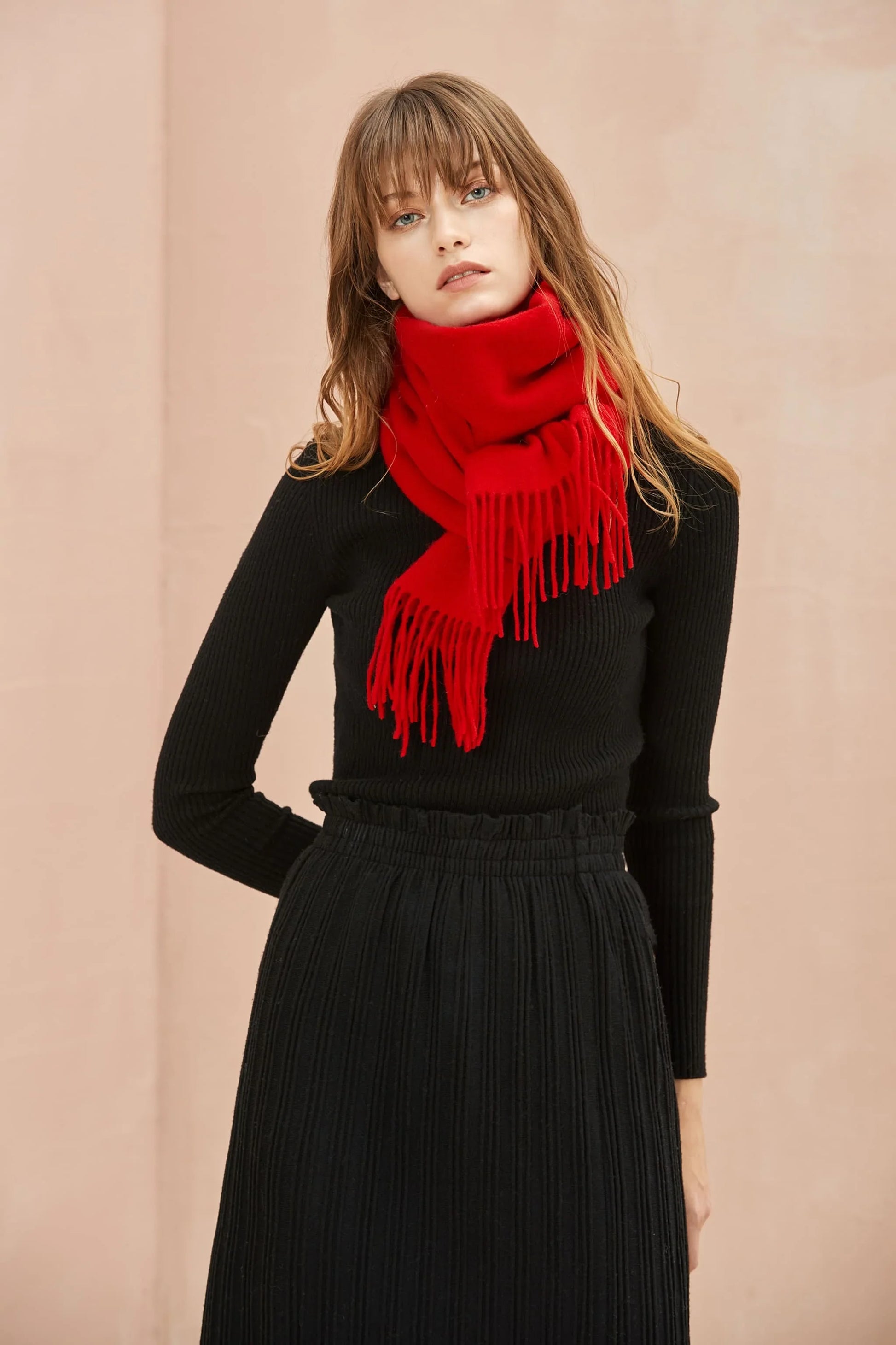 Solid Colour Merino Wool Scarf