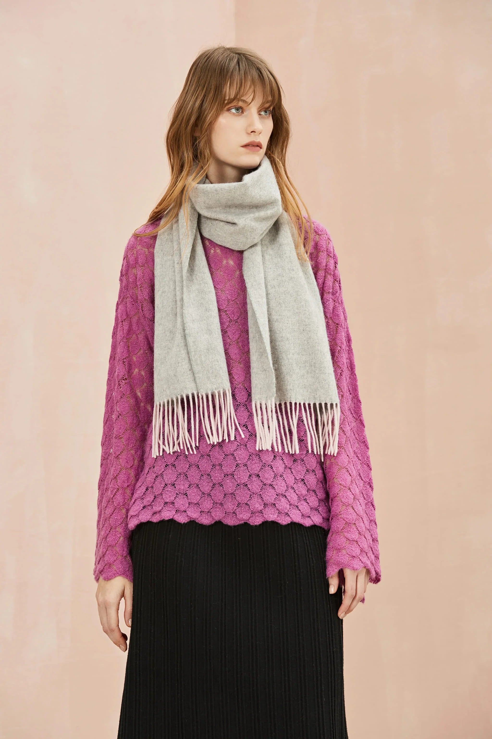 Solid Colour Merino Wool Scarf
