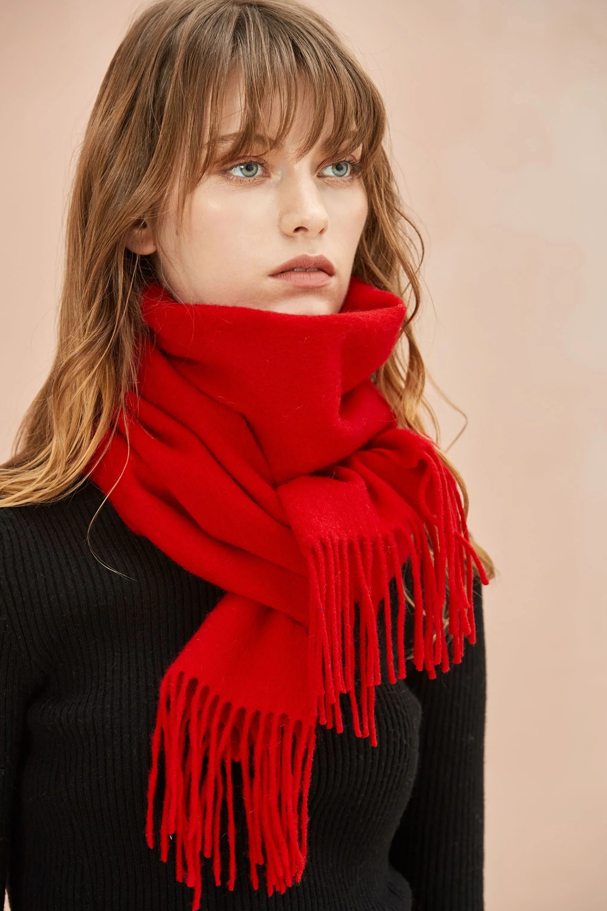 Solid Colour Merino Wool Scarf