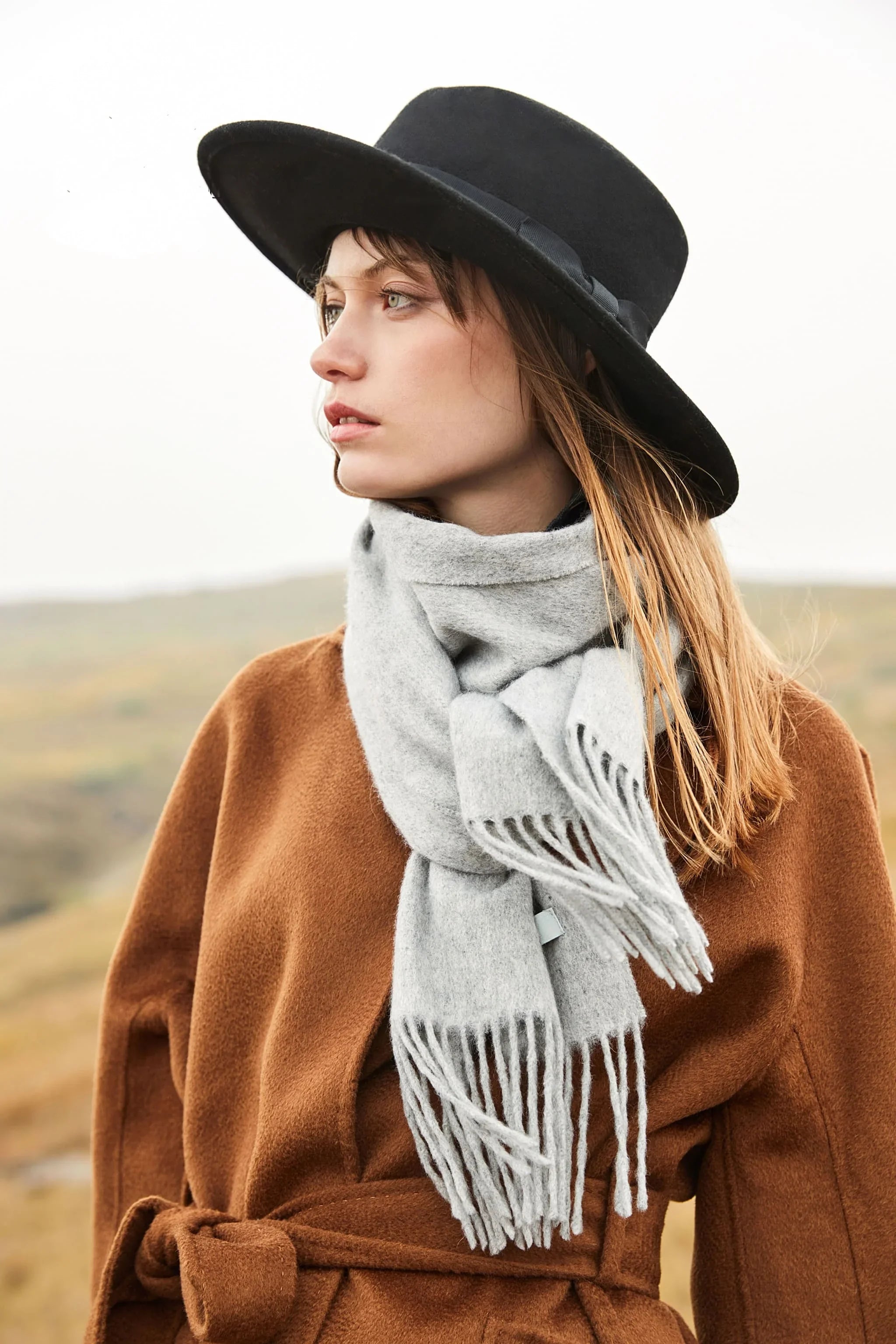 Solid Colour Merino Wool Scarf