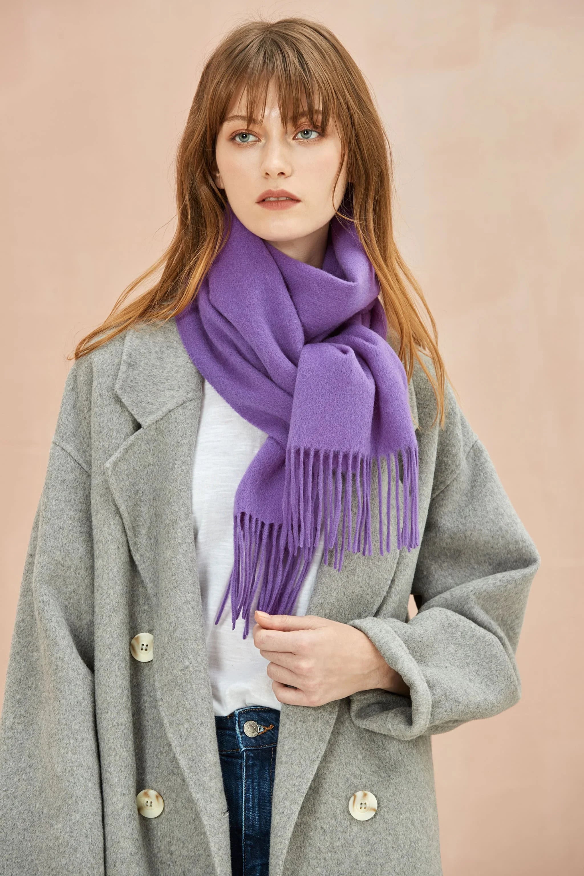 Solid Colour Merino Wool Scarf