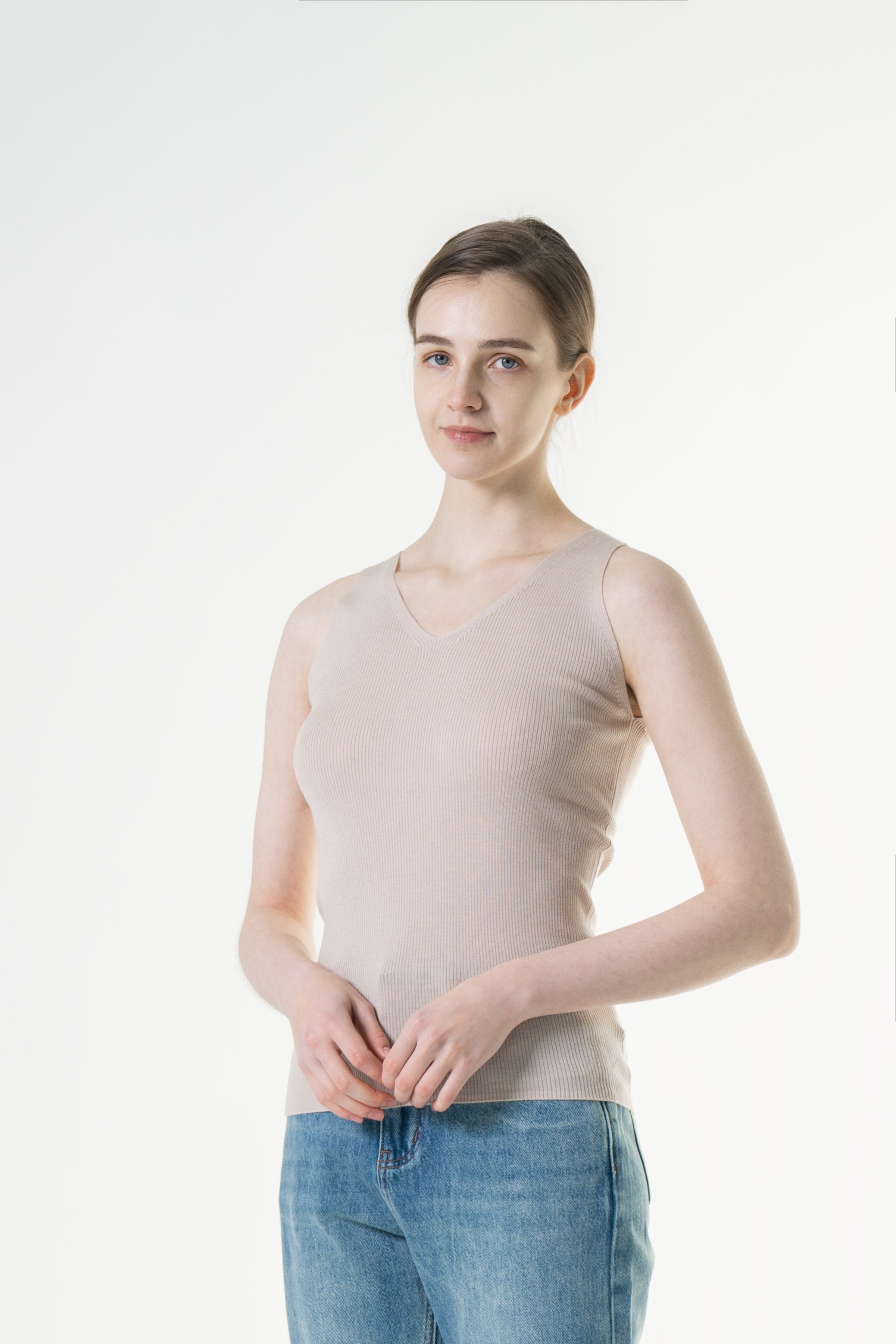 Merino V-Neck Sleeveless Top