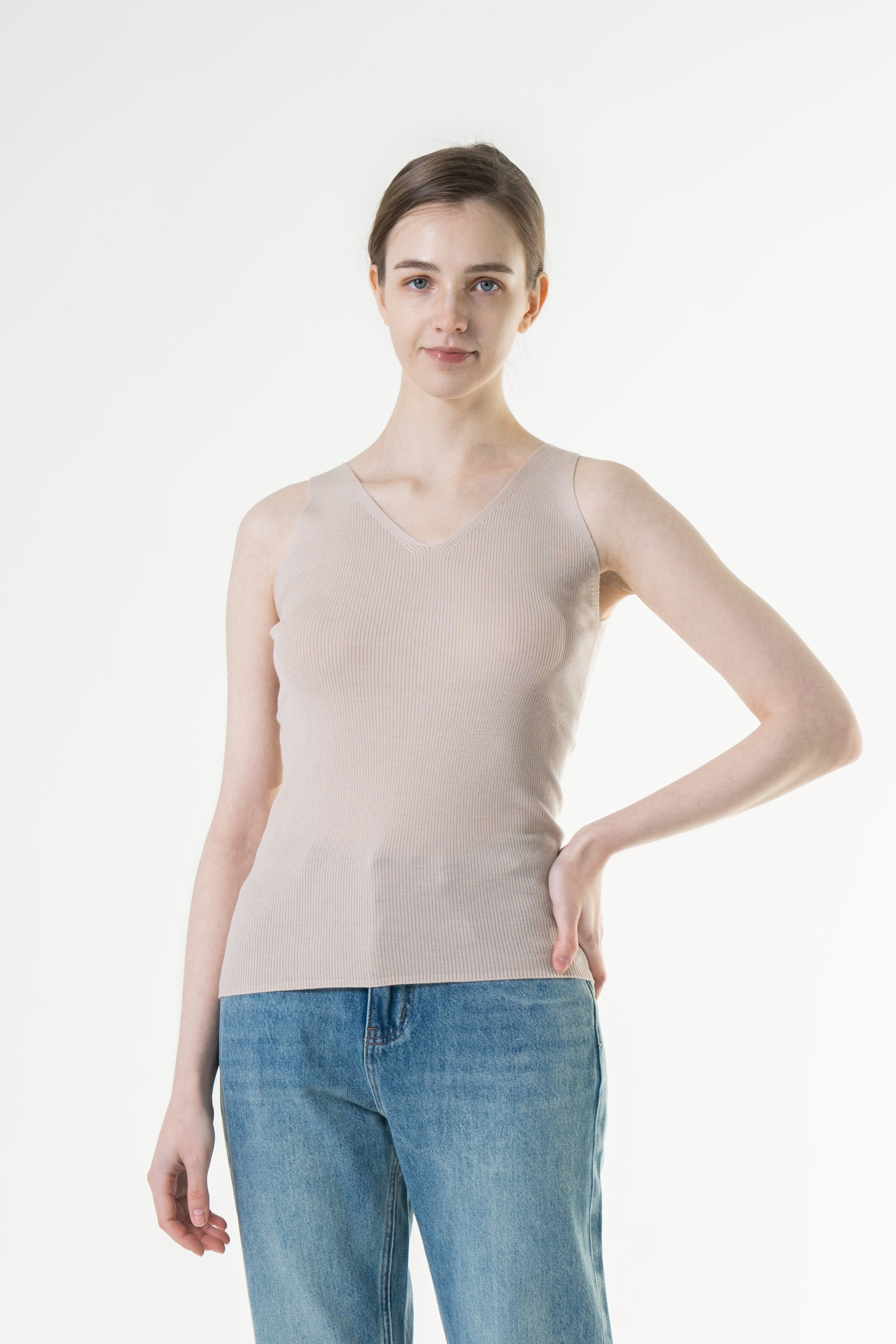 Merino V-Neck Sleeveless Top