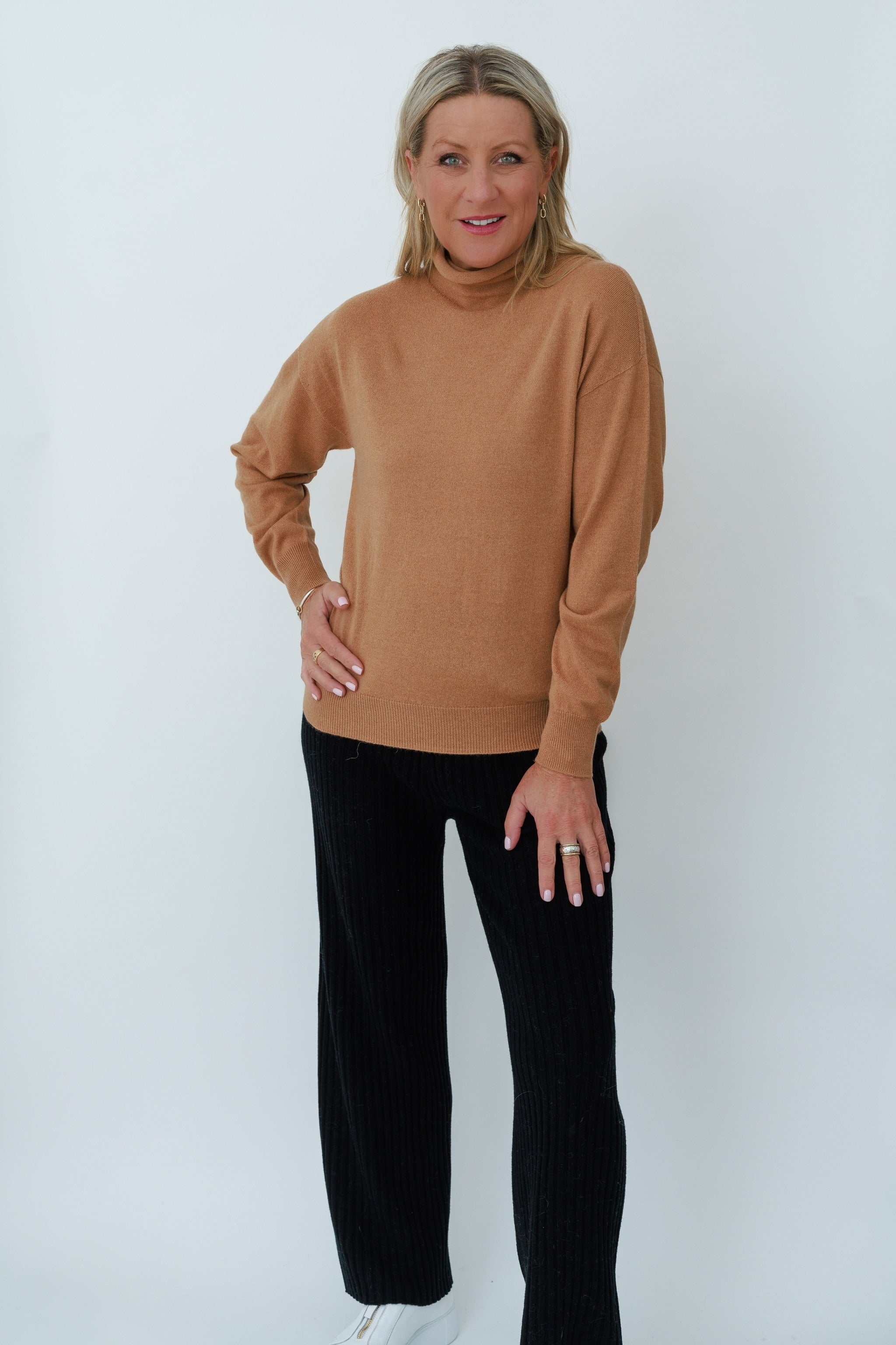 MerinoSnug Alpaca Wool Blend Lightweight High Neck Jumper