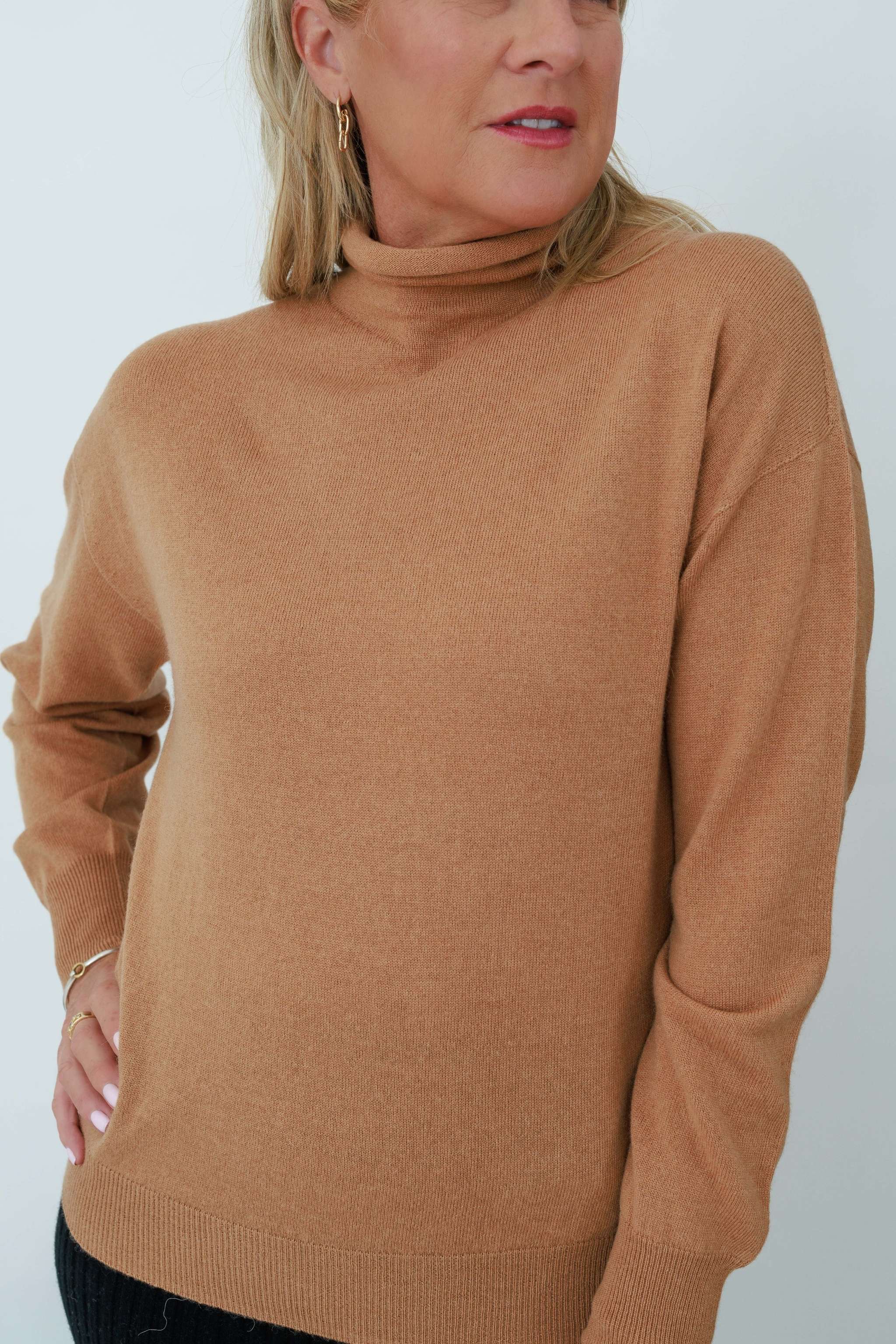 MerinoSnug Alpaca Wool Blend Lightweight High Neck Jumper