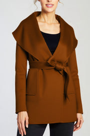 Women’s Wool Hooded Wrap Coat | Merinosnug
