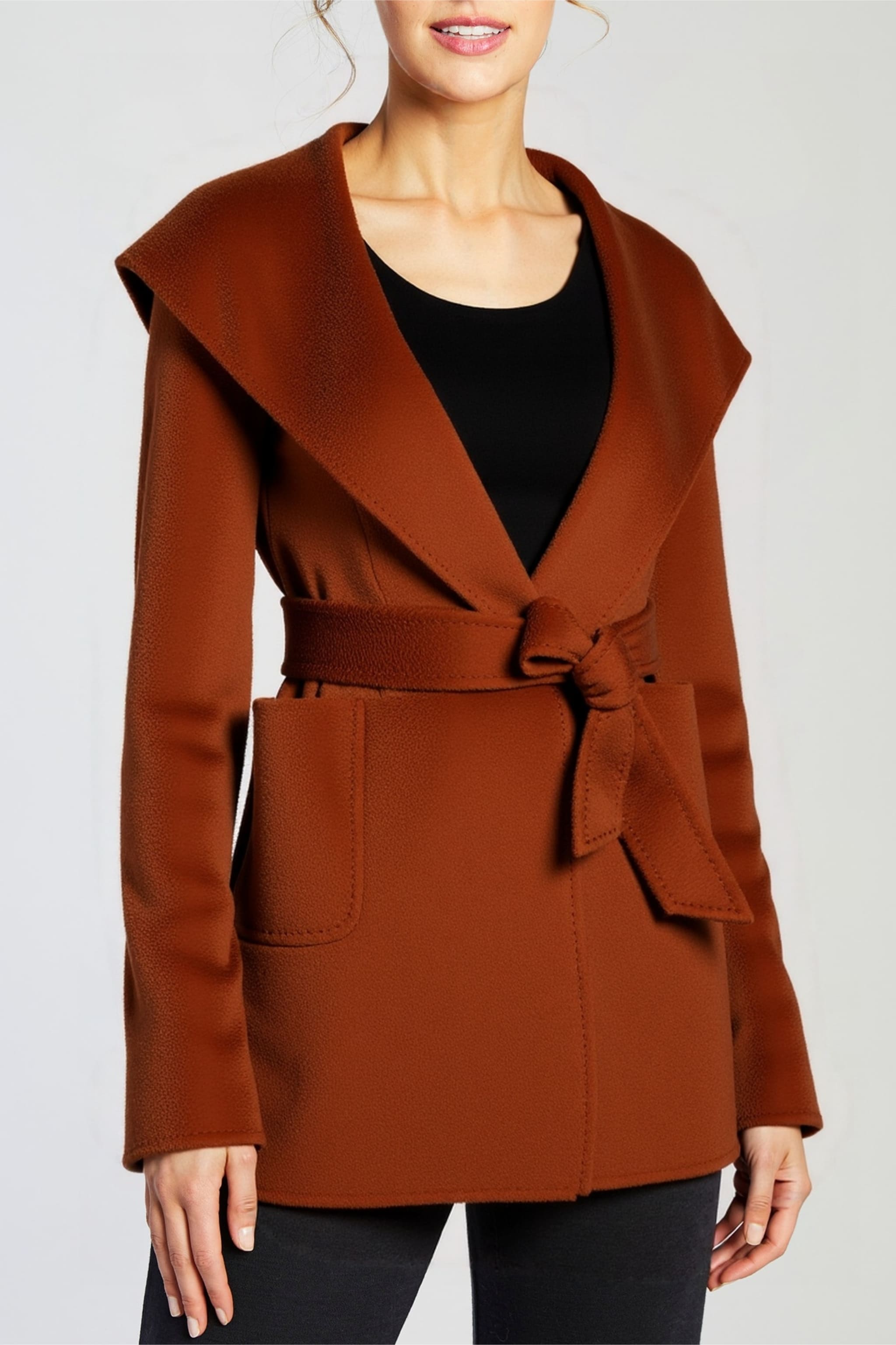 Women’s Wool Hooded Wrap Coat | Merinosnug