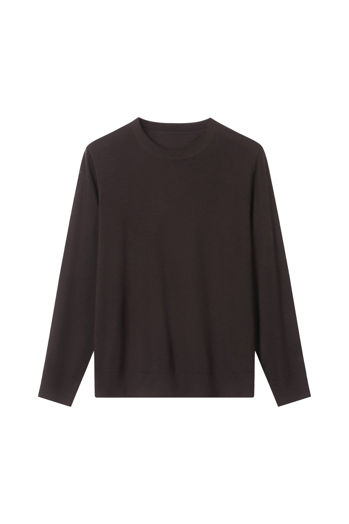 100% Fine Wool Long Sleeve Sweater – All-Season Essential Crewneck