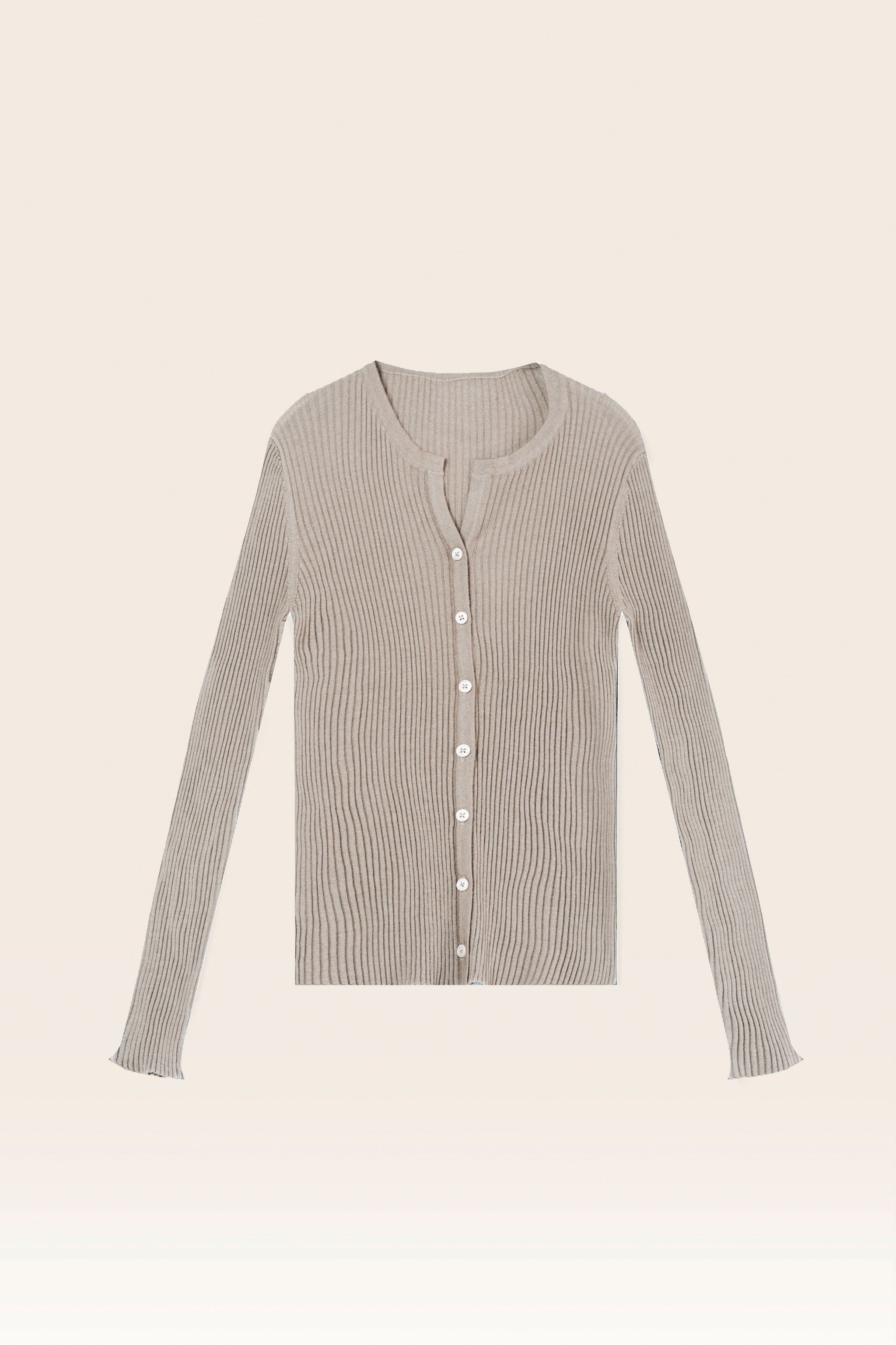 Claudia Cardigan – 100% Merino Super Fine Open V Boat-Neck Cardigan