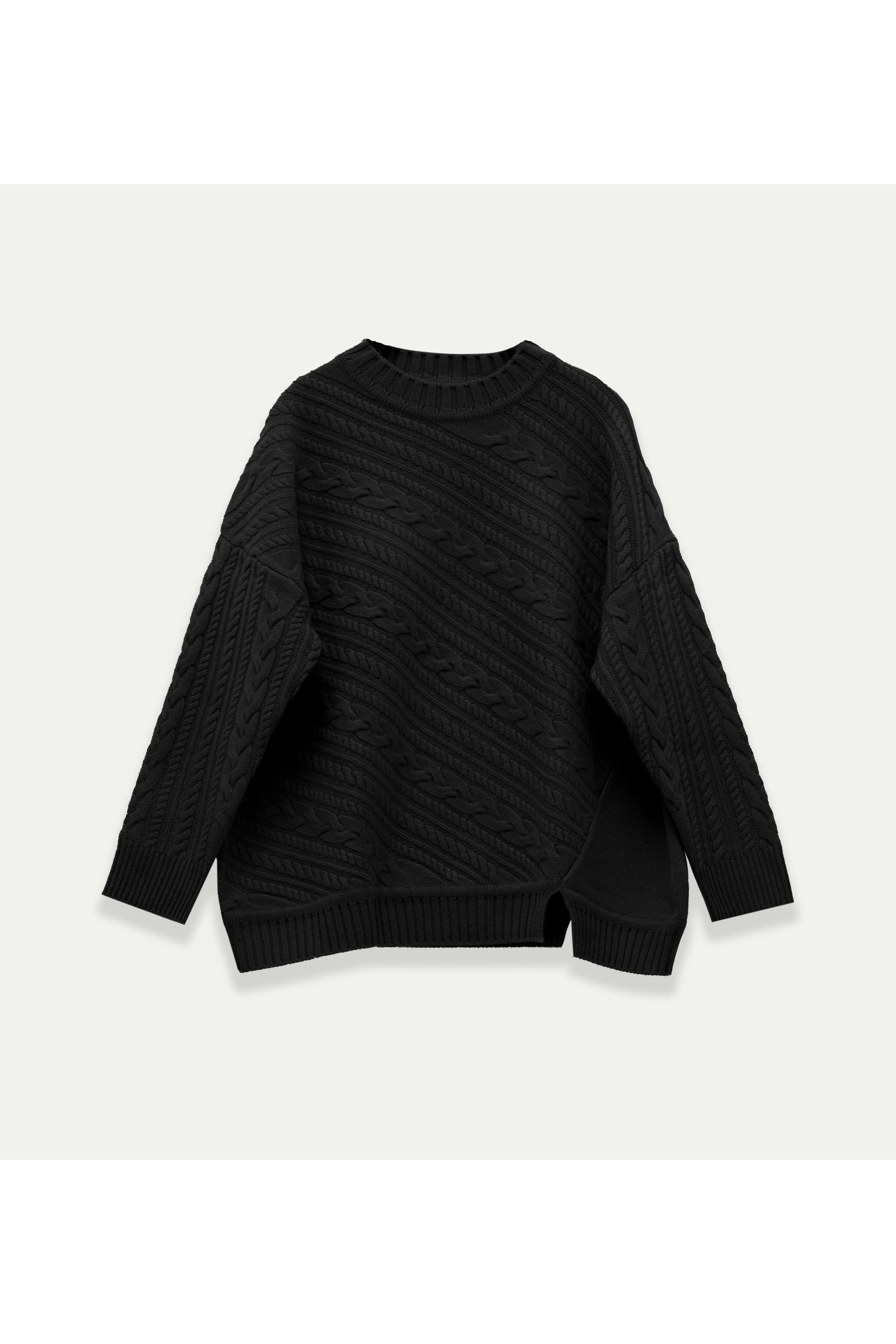 Camille Sweater – 100% Merino Wool Cable Knit Crew