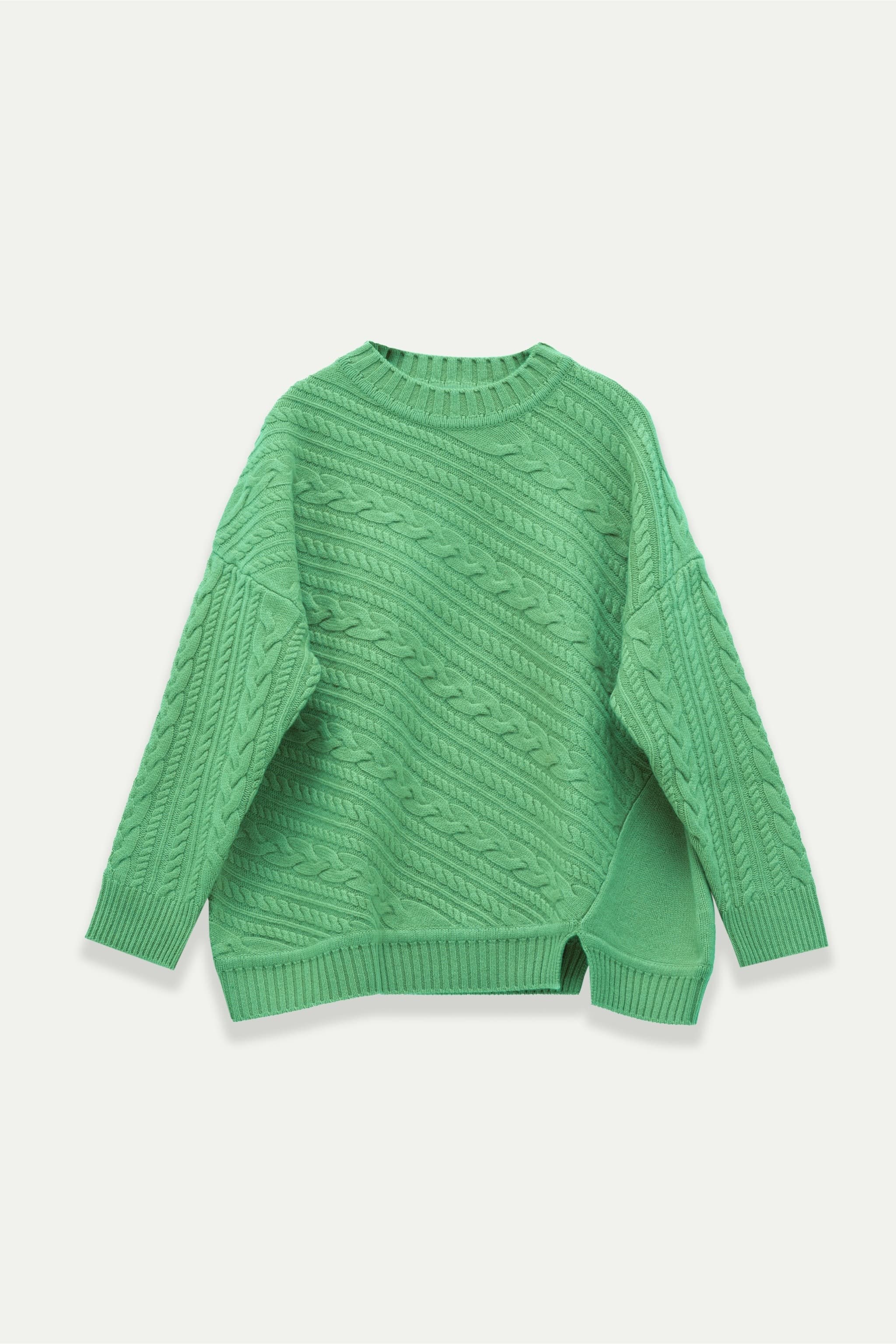 Camille Sweater – 100% Merino Wool Cable Knit Crew