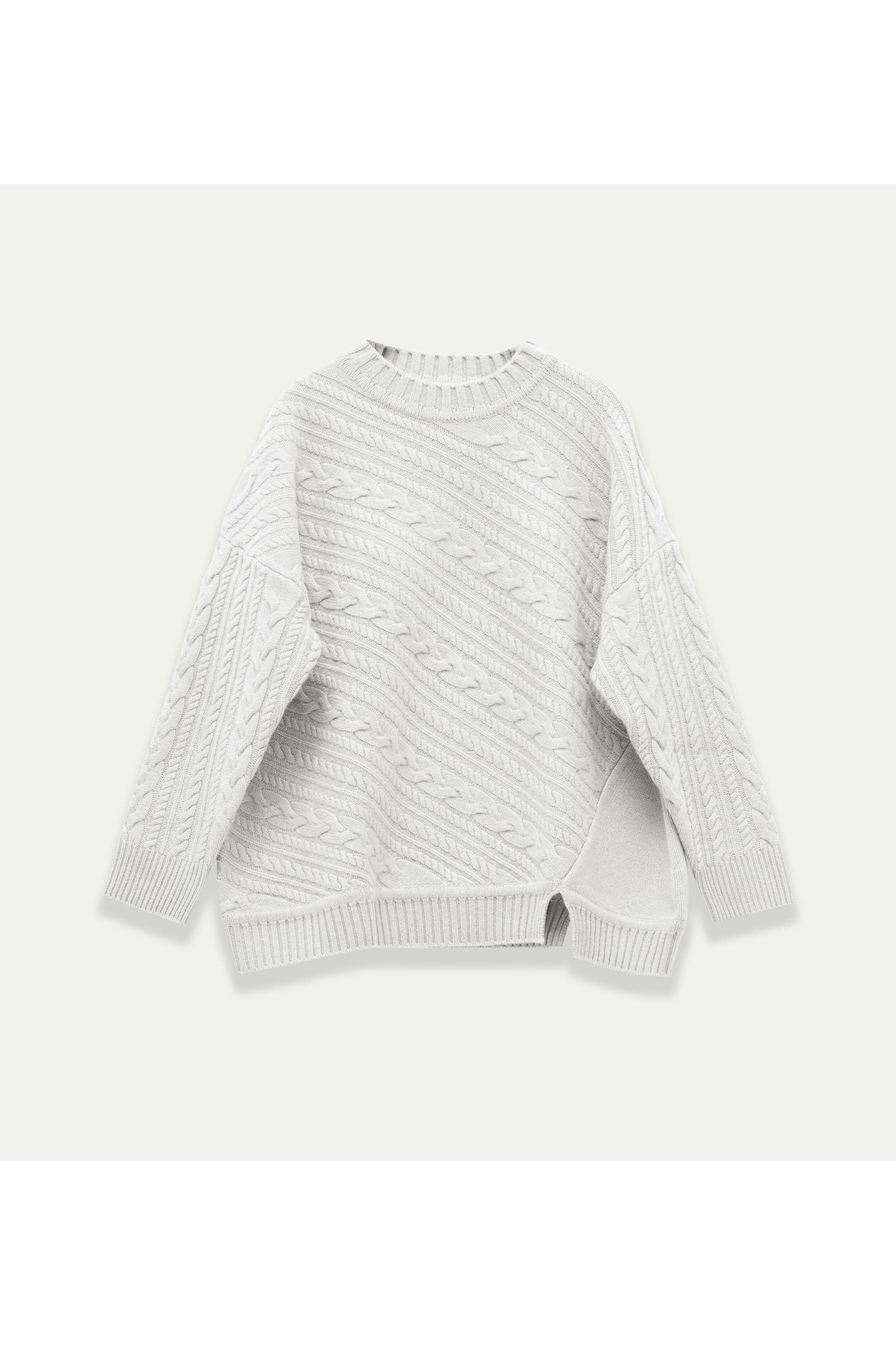 Camille Sweater – 100% Merino Wool Cable Knit Crew