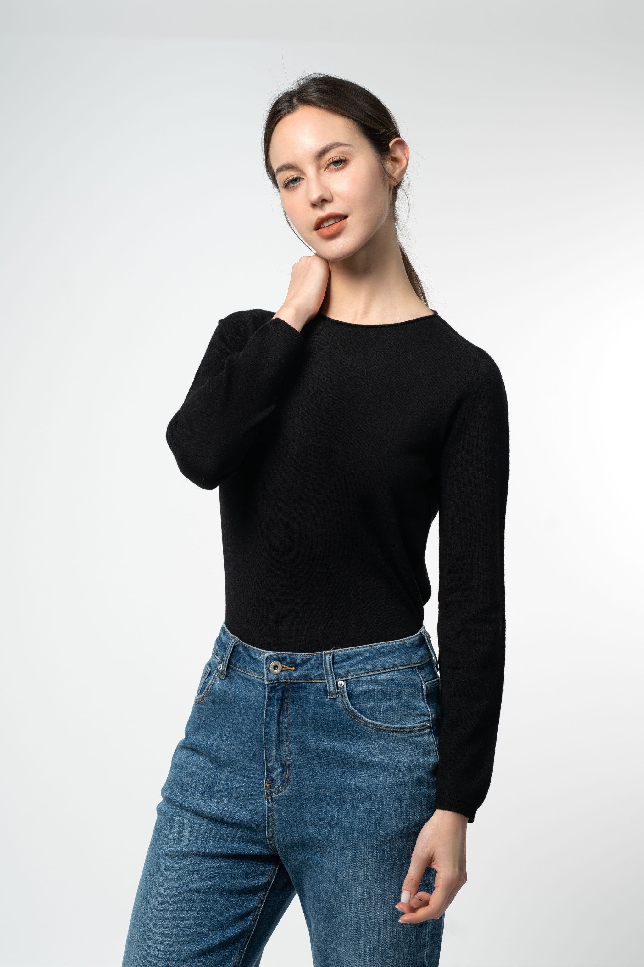 Robyn Pullover – 100% Wool Super Soft Roll Neck Long Sleeve Pullover