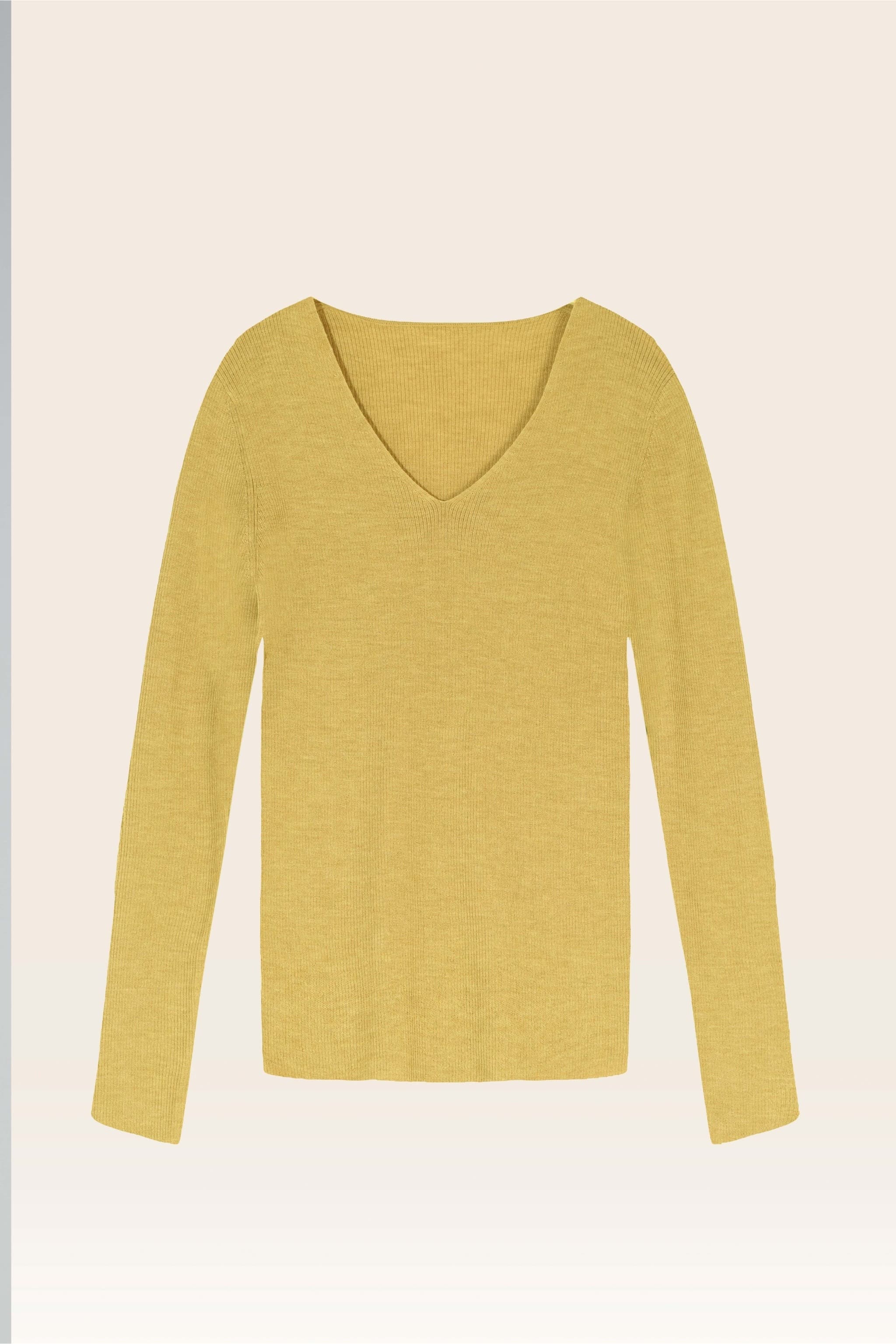 Victoria Pull Over Top – Merino Wool V-Neck Knit