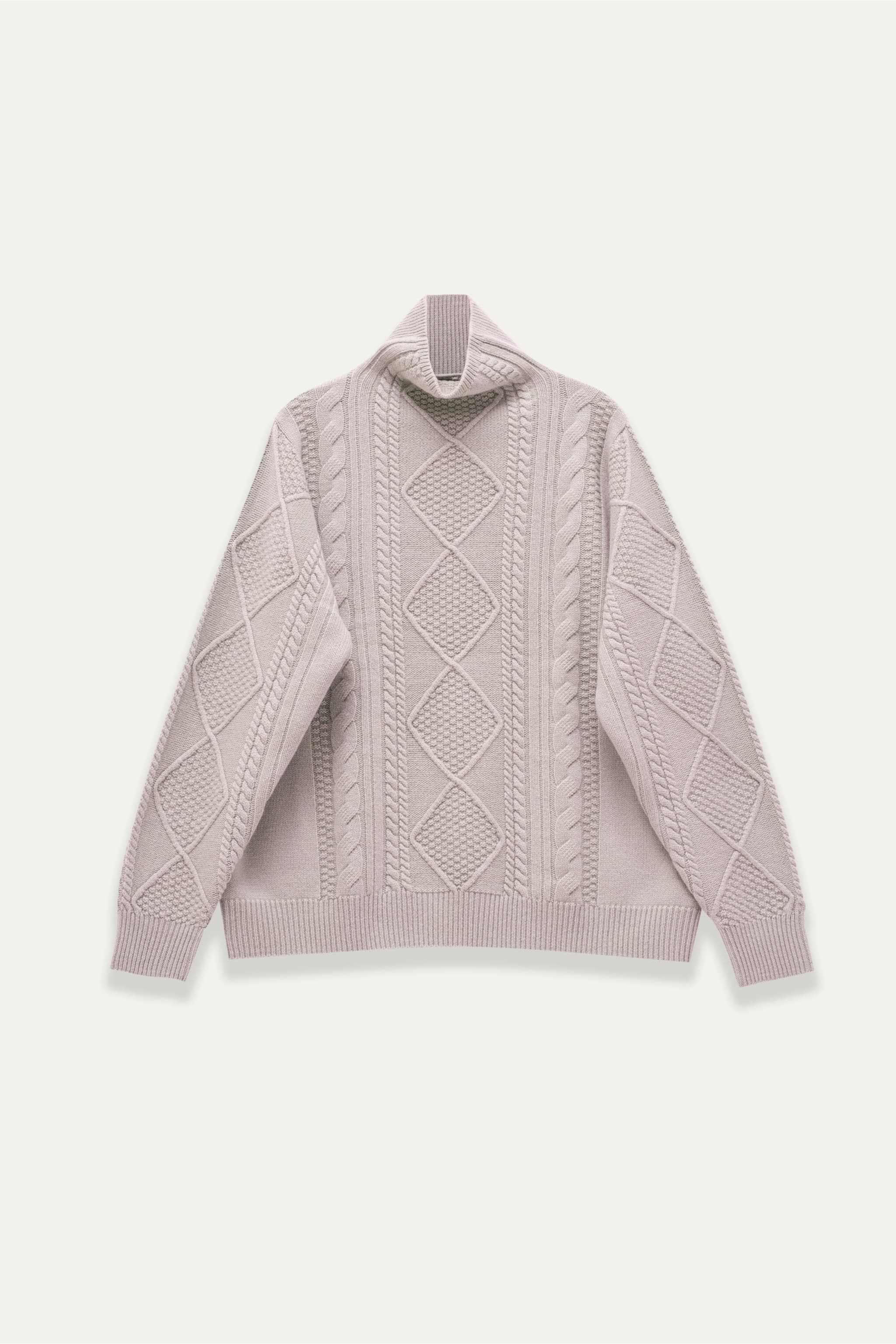 Daphne Sweater – 100% Wool Cable Knit High Neck