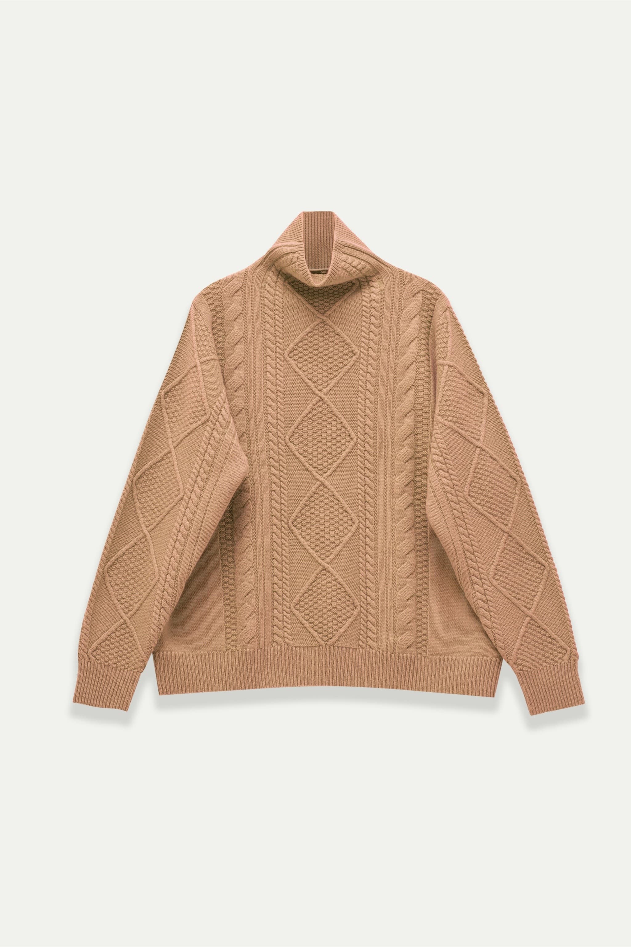 Daphne Sweater – 100% Wool Cable Knit High Neck