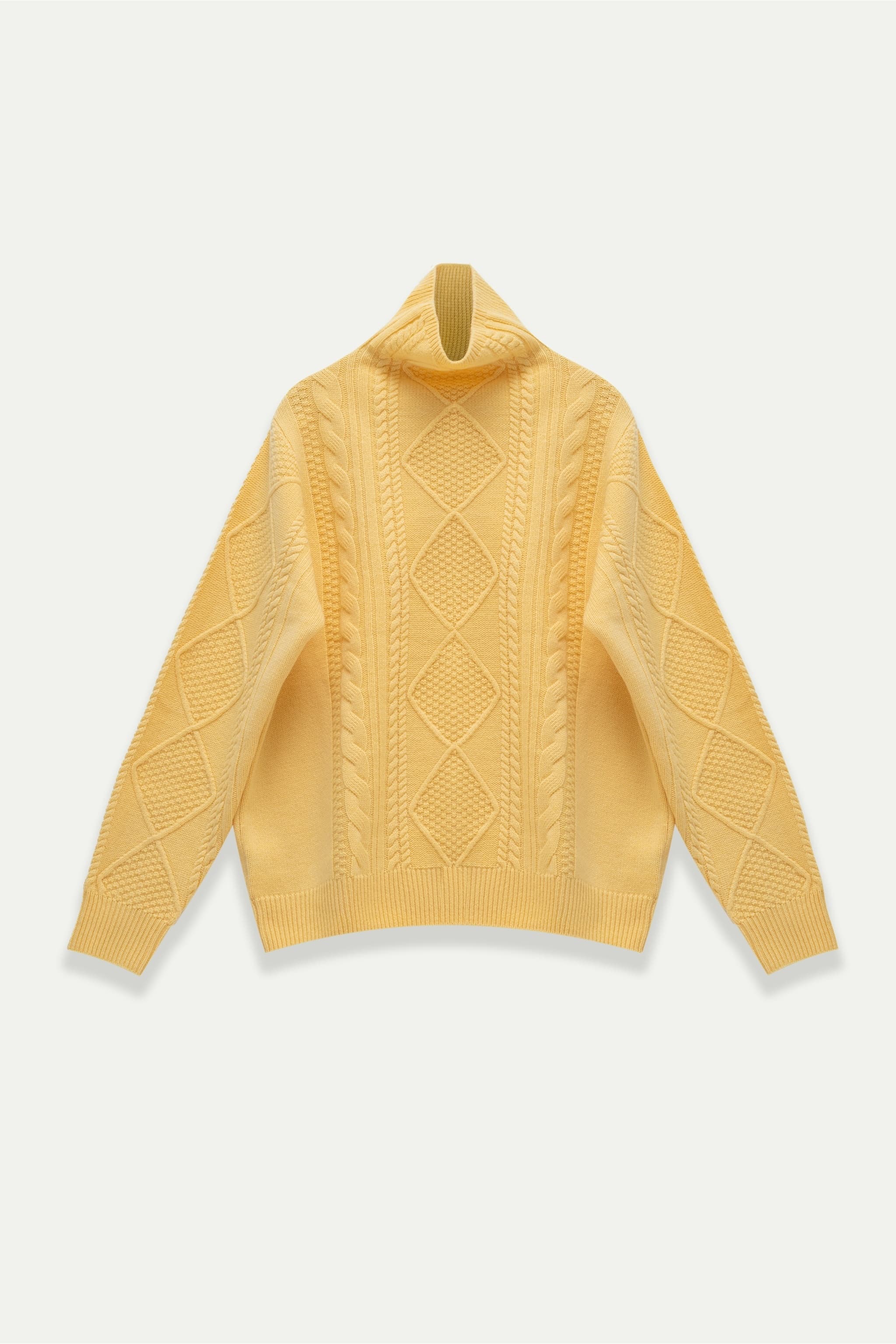 Daphne Sweater – 100% Wool Cable Knit High Neck