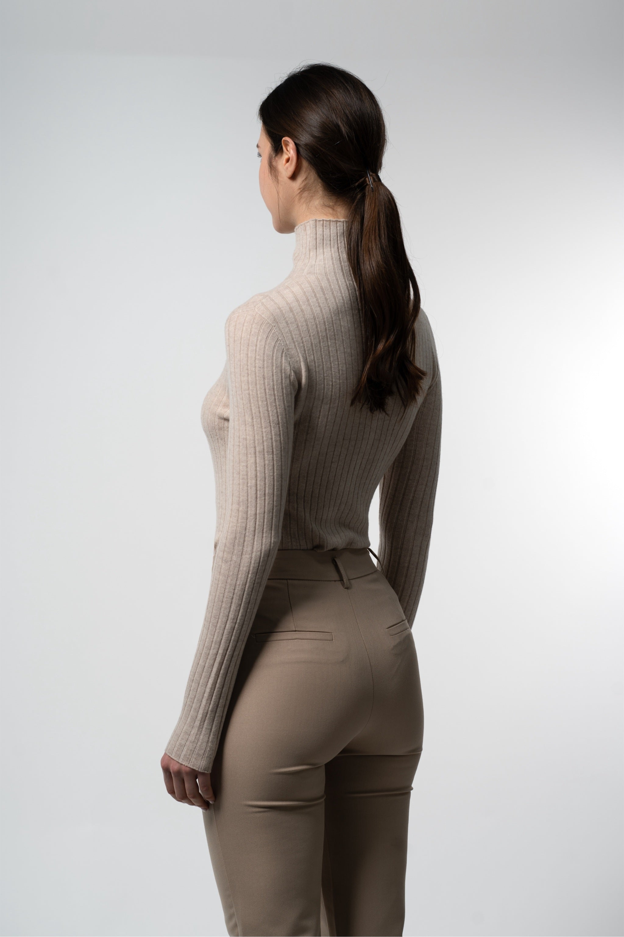 Tahlia Pullover – 100% Wool Super Soft Thick Rib High Neck Long Sleeve Pullover