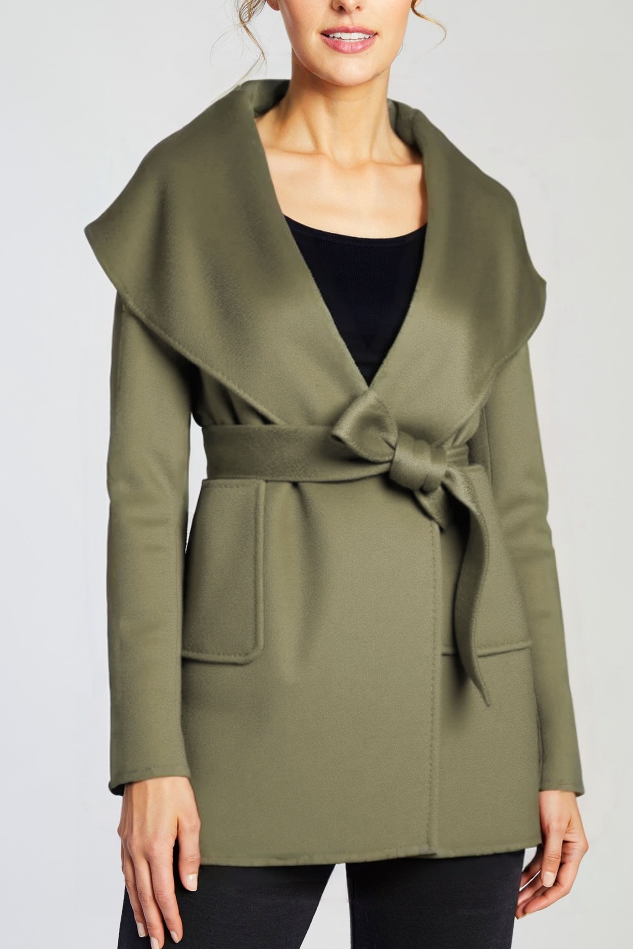 Women’s Wool Hooded Wrap Coat | Merinosnug