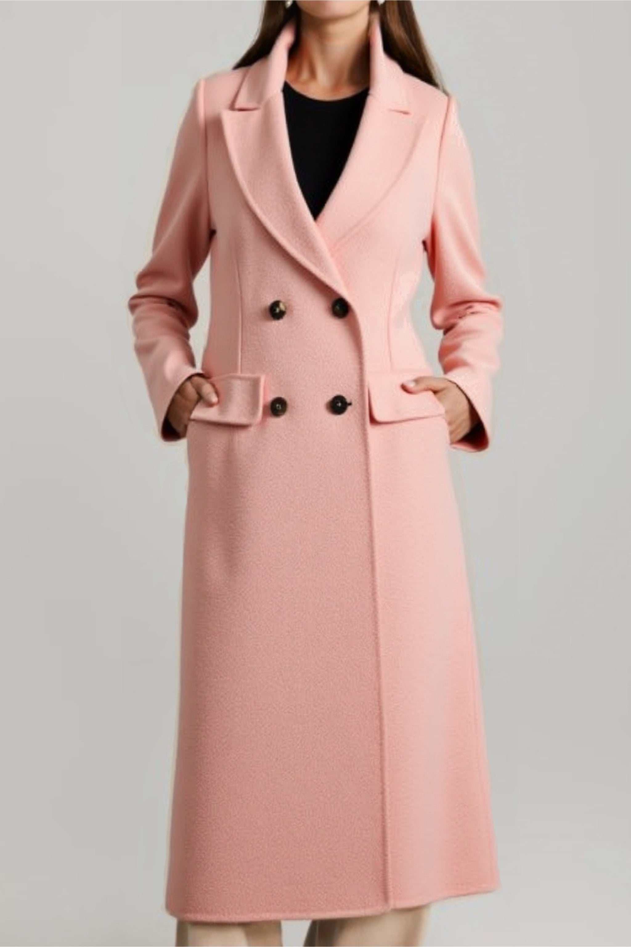 Merinosnug Women's Australian Wool Double-Breasted Long Coat