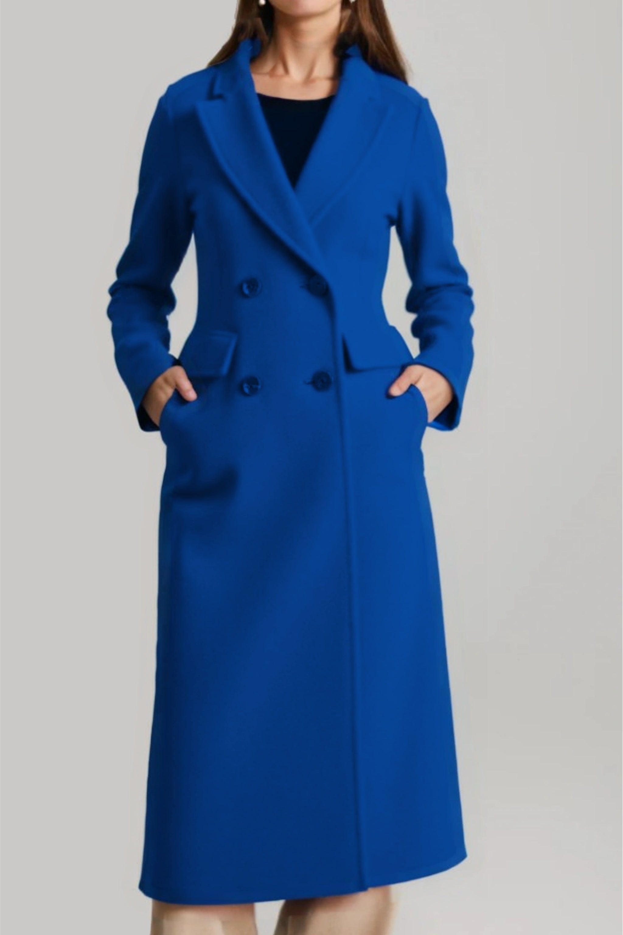 Merinosnug Women's Australian Wool Double-Breasted Long Coat