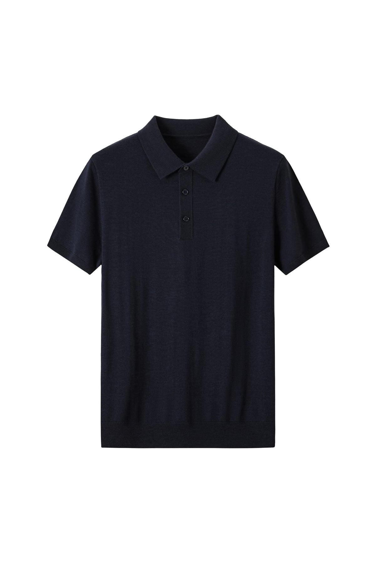 100% Fine Wool Short Sleeve Knit Polo – All-Season Essential