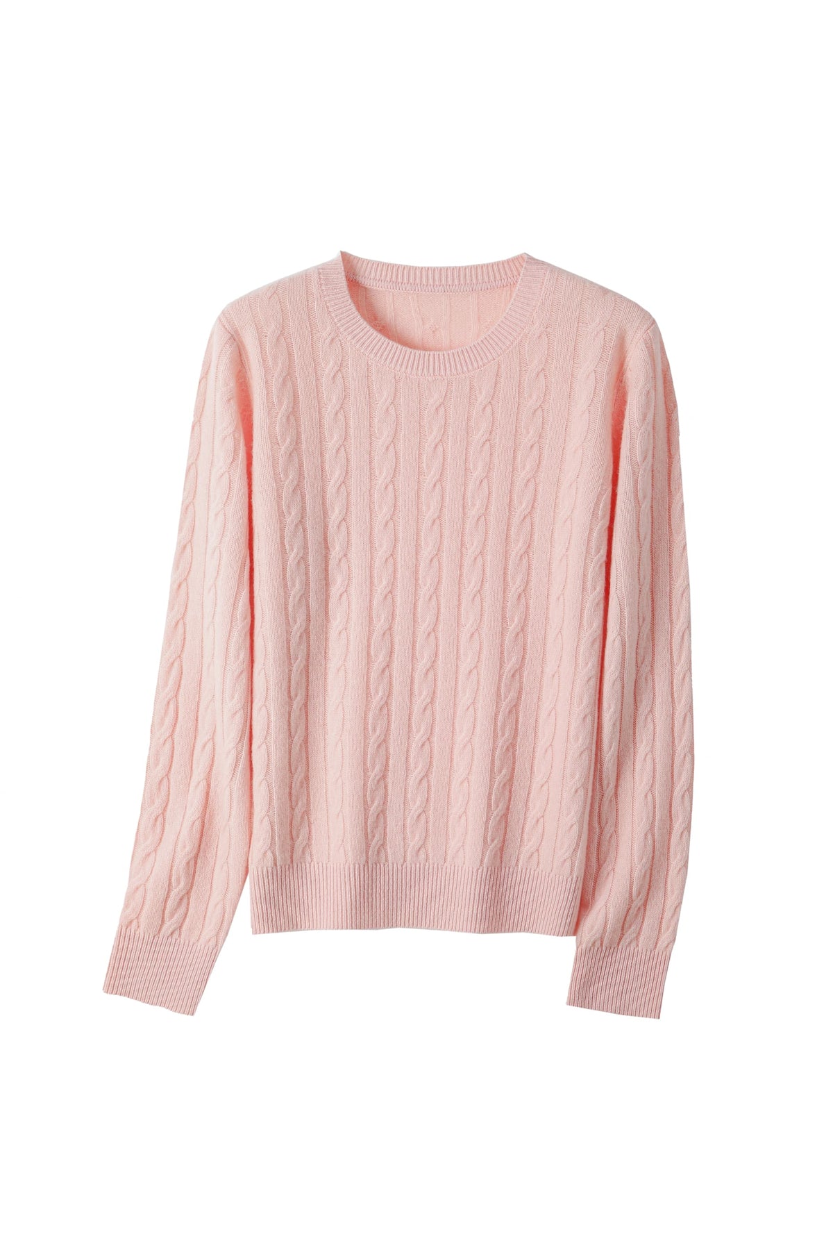 Women's 100% Fine Wool Cable Knit Pullover Sweater