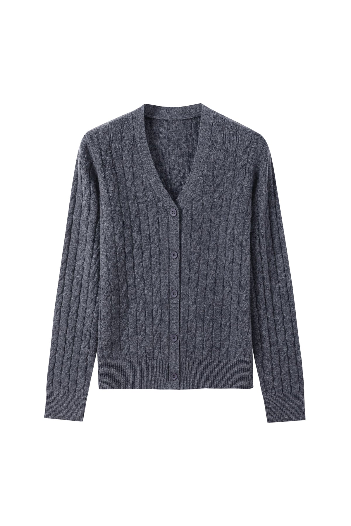 Women's 100% Fine Wool V-Neck Button-Up Cardigan