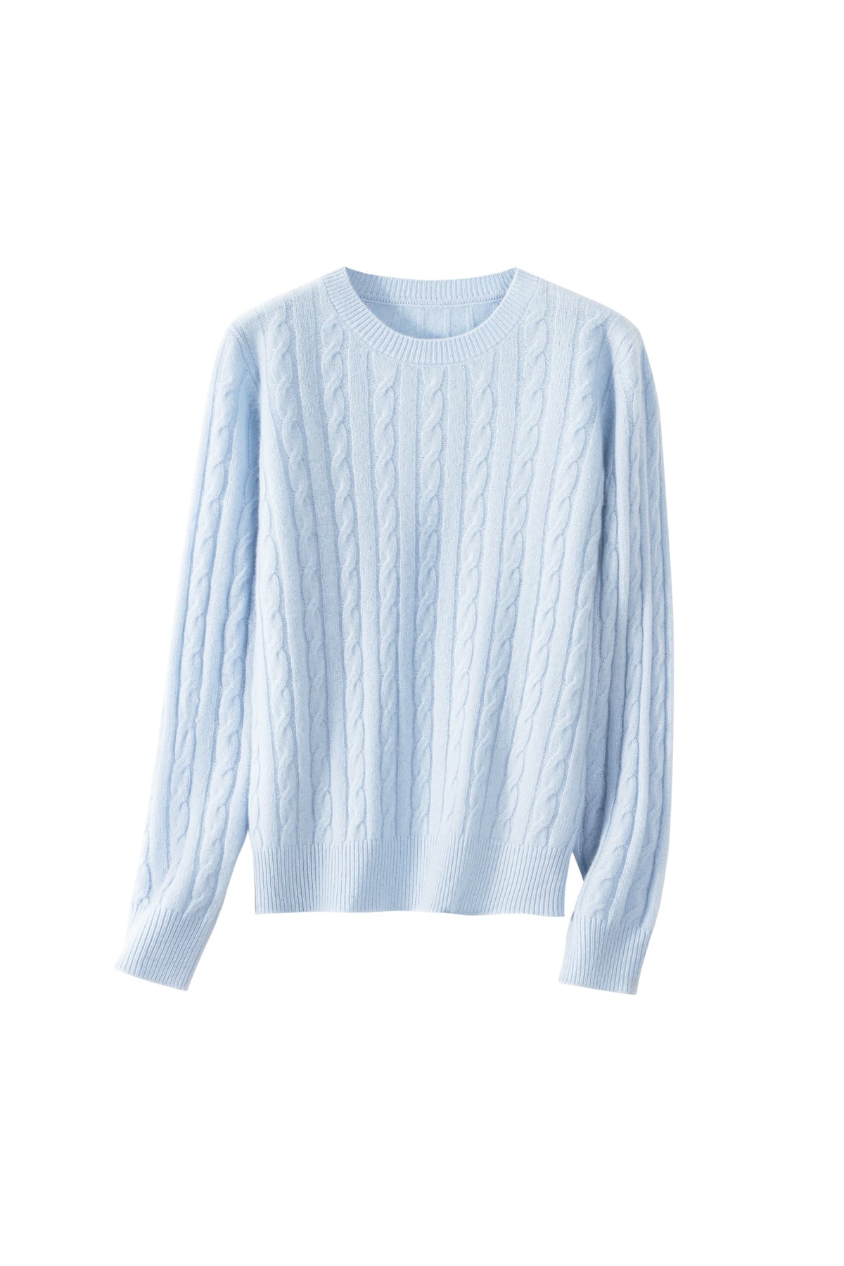 Women's 100% Fine Wool Cable Knit Pullover Sweater