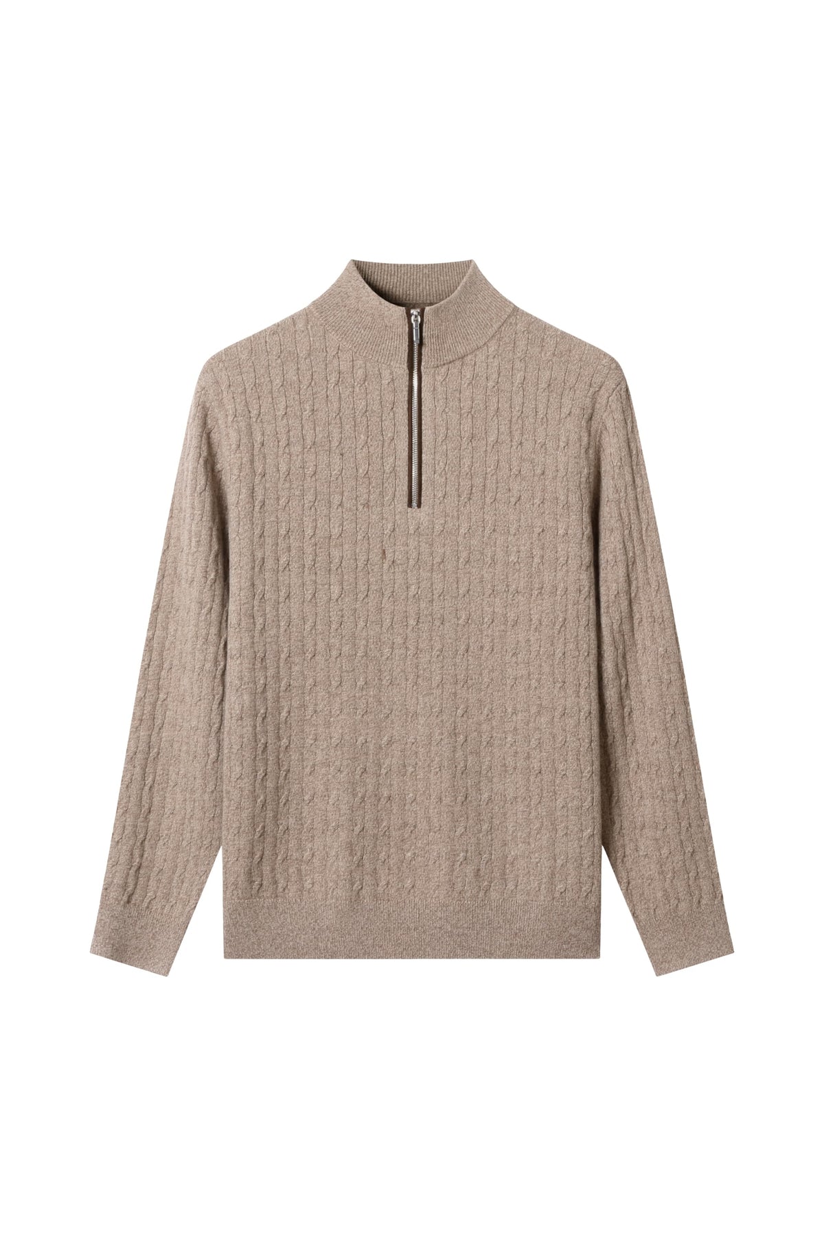 Men's 100% Fine Wool Half-Zip Mock Neck Sweater