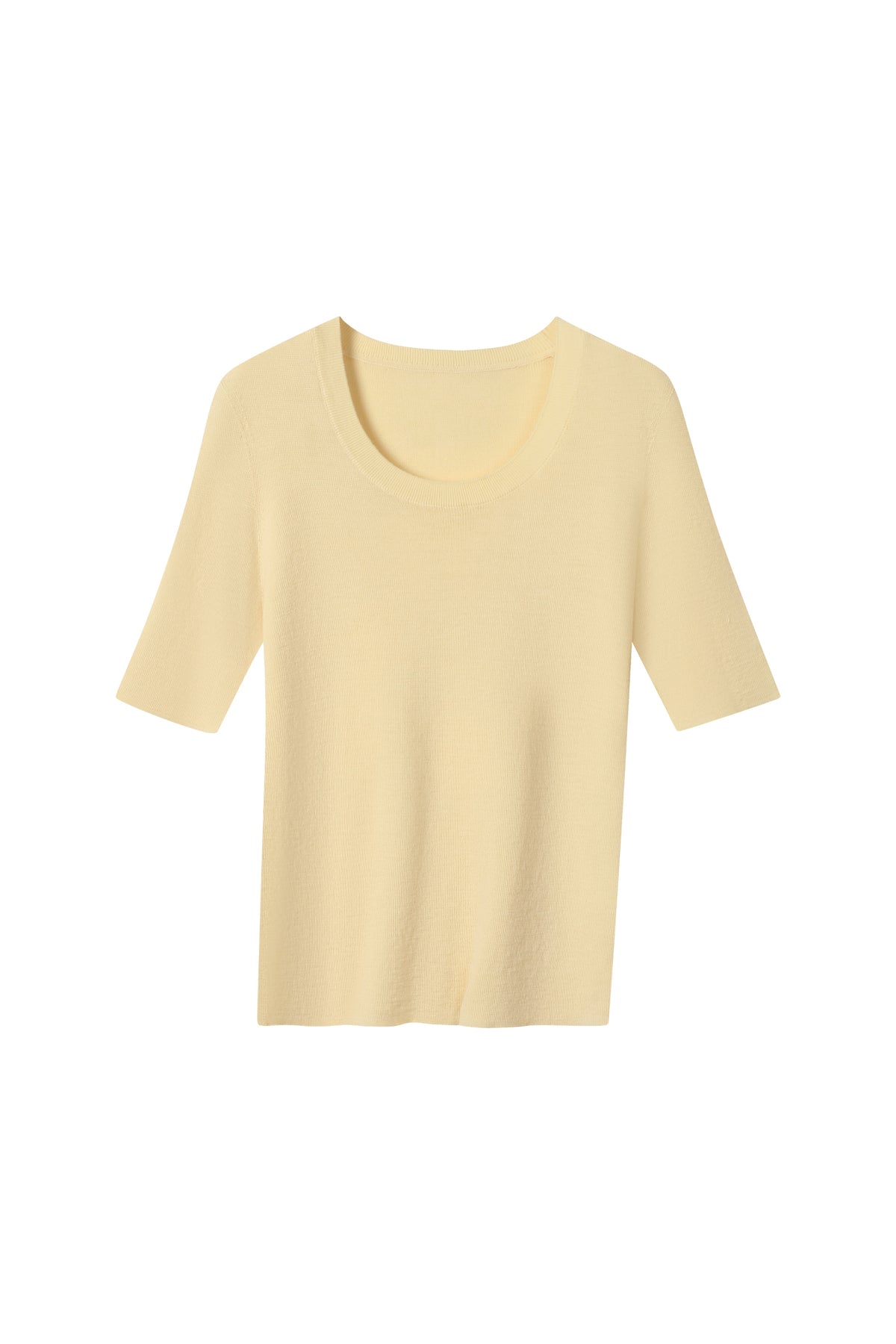 Women's 100% Fine Wool Scoop Neck Half Sleeve Sweater