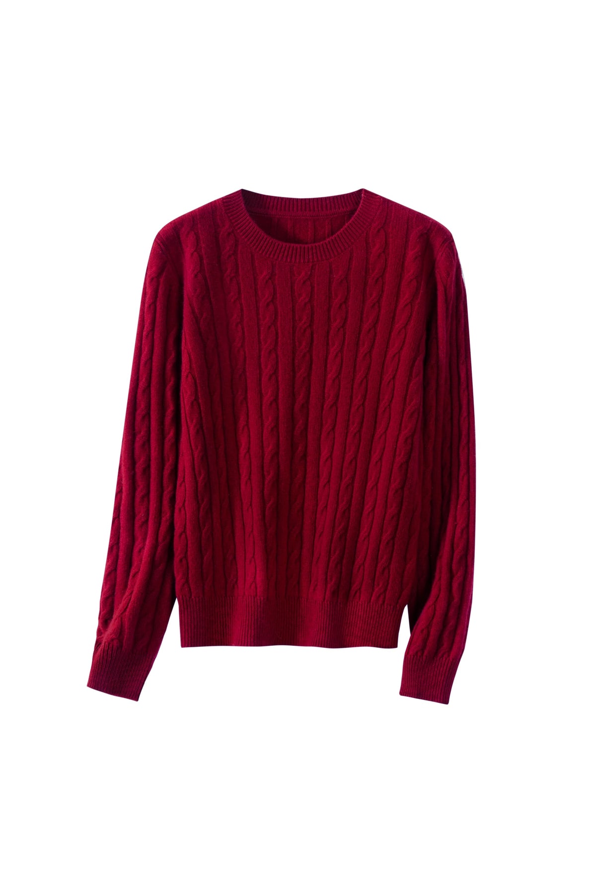 Women's 100% Fine Wool Cable Knit Pullover Sweater
