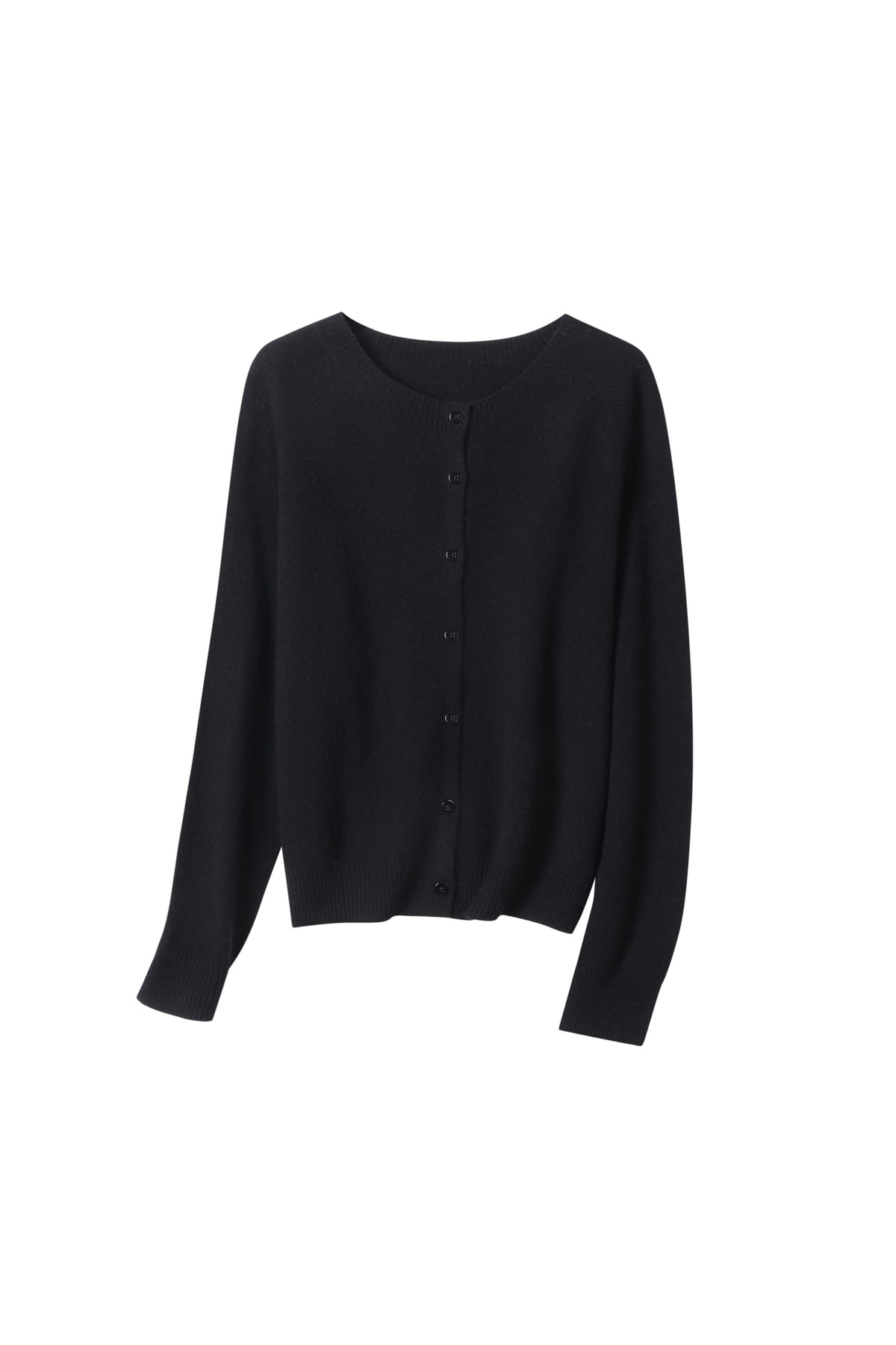 Women's 100% Fine Wool Crewneck Knit Cardigan