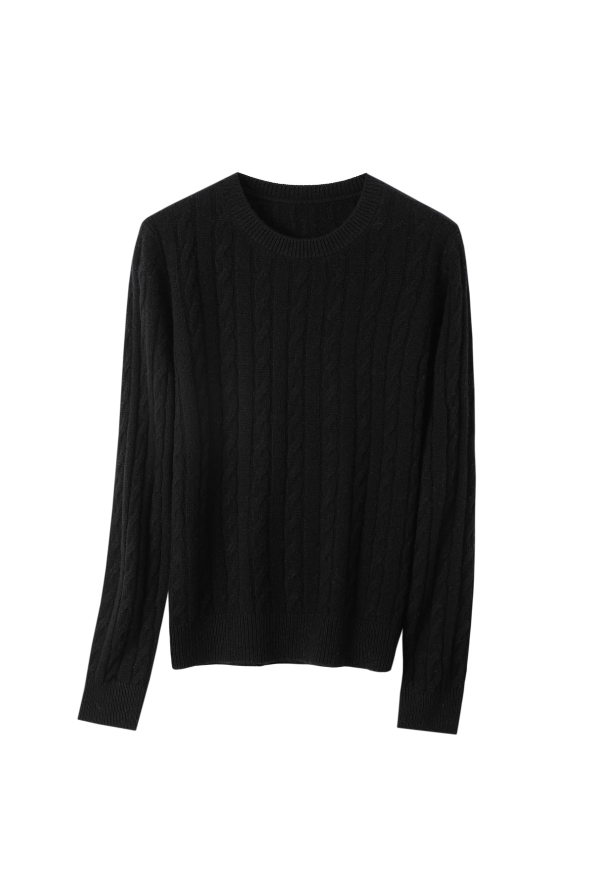 Women's 100% Fine Wool Cable Knit Pullover Sweater