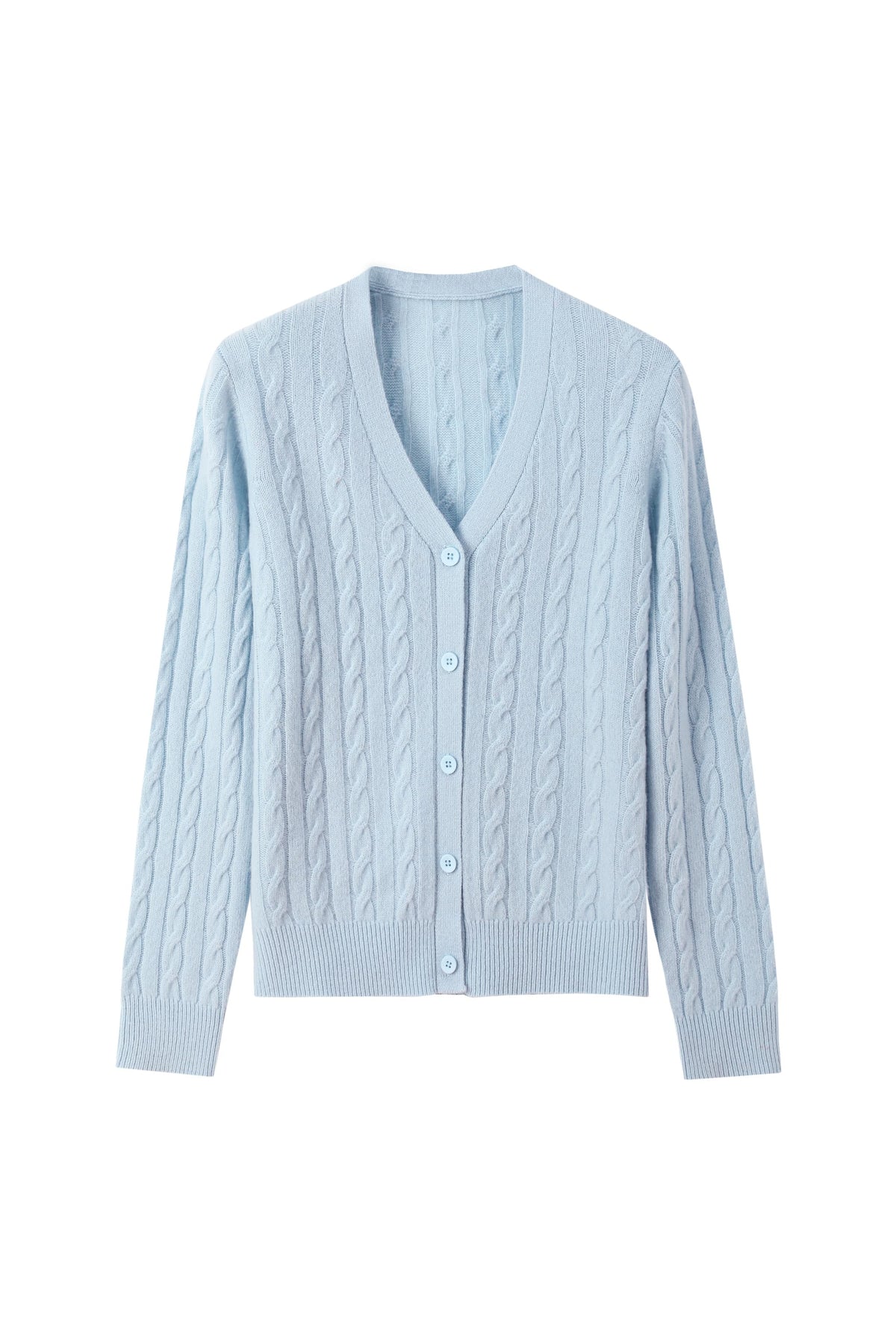 Women's 100% Fine Wool V-Neck Button-Up Cardigan