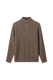 Men's 100% Fine Wool Half-Zip Mock Neck Sweater