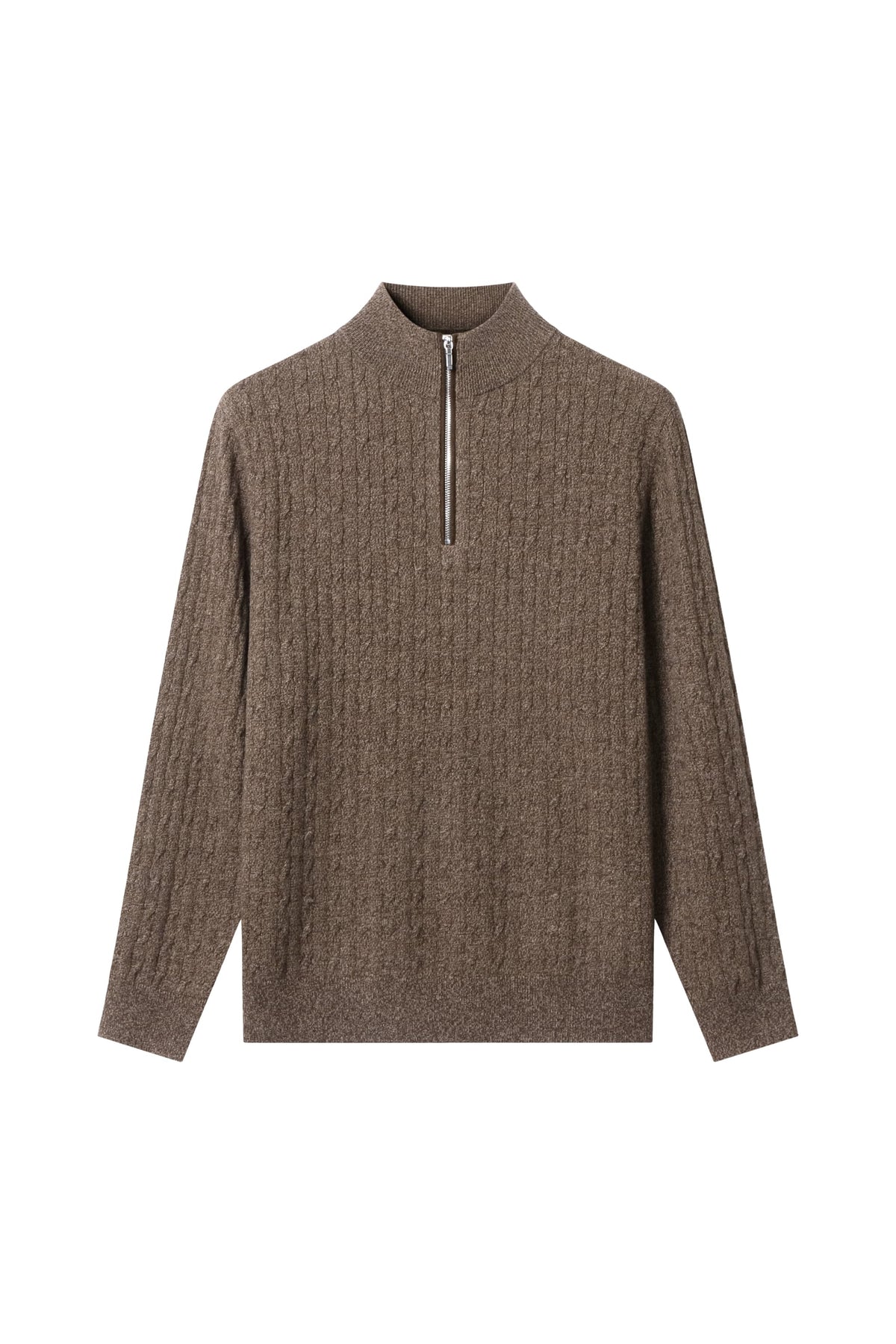 Men's 100% Fine Wool Half-Zip Mock Neck Sweater