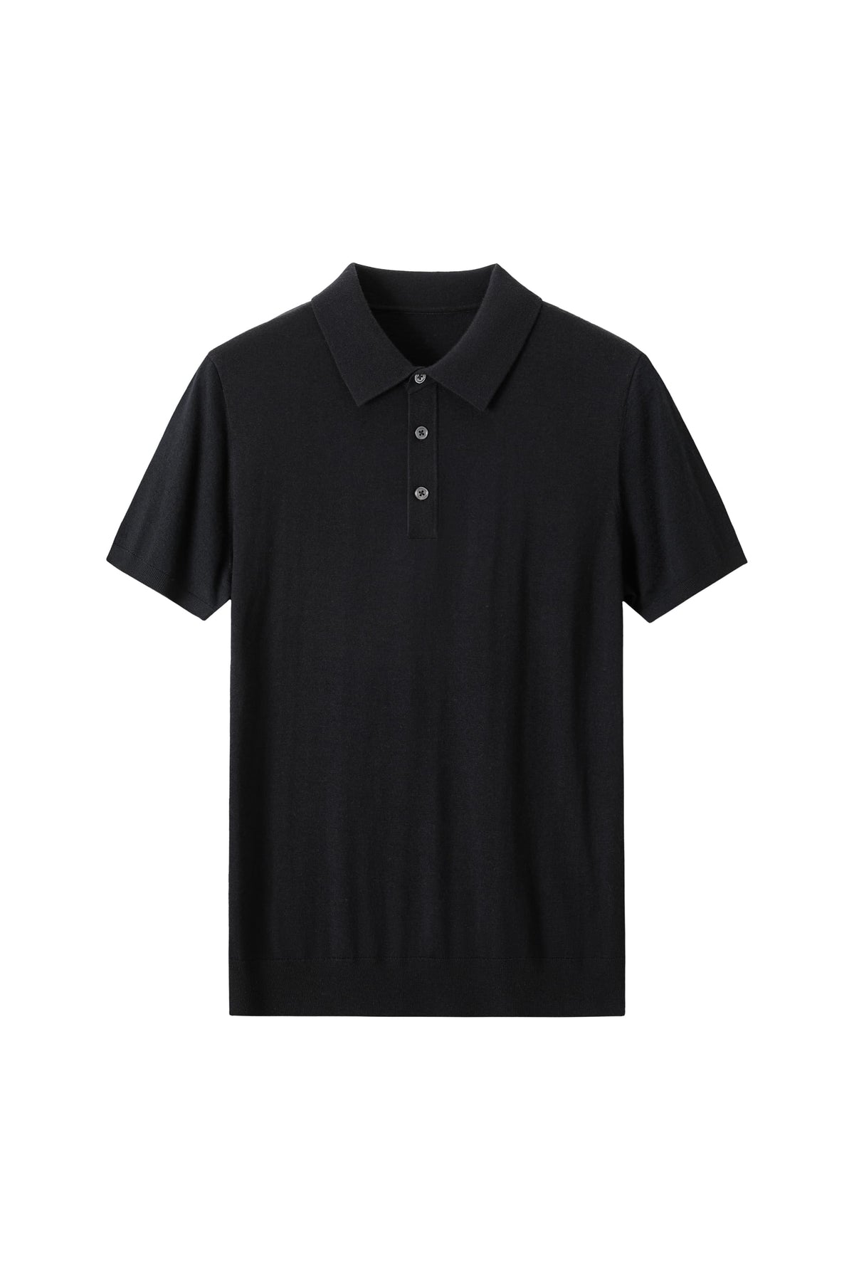 100% Fine Wool Short Sleeve Knit Polo – All-Season Essential