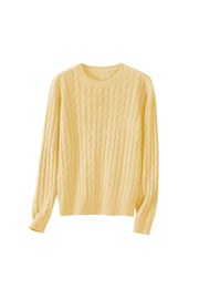 Women's 100% Fine Wool Cable Knit Pullover Sweater