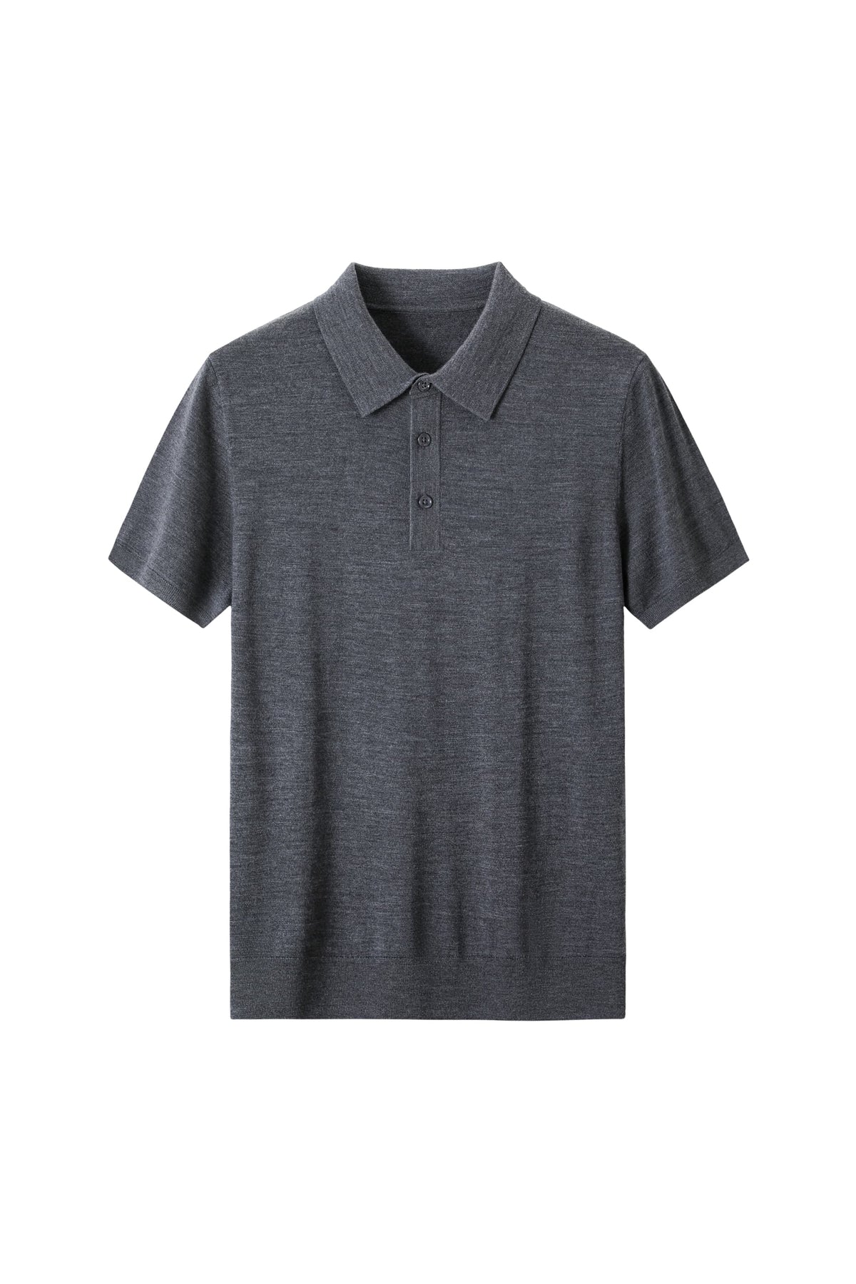 100% Fine Wool Short Sleeve Knit Polo – All-Season Essential