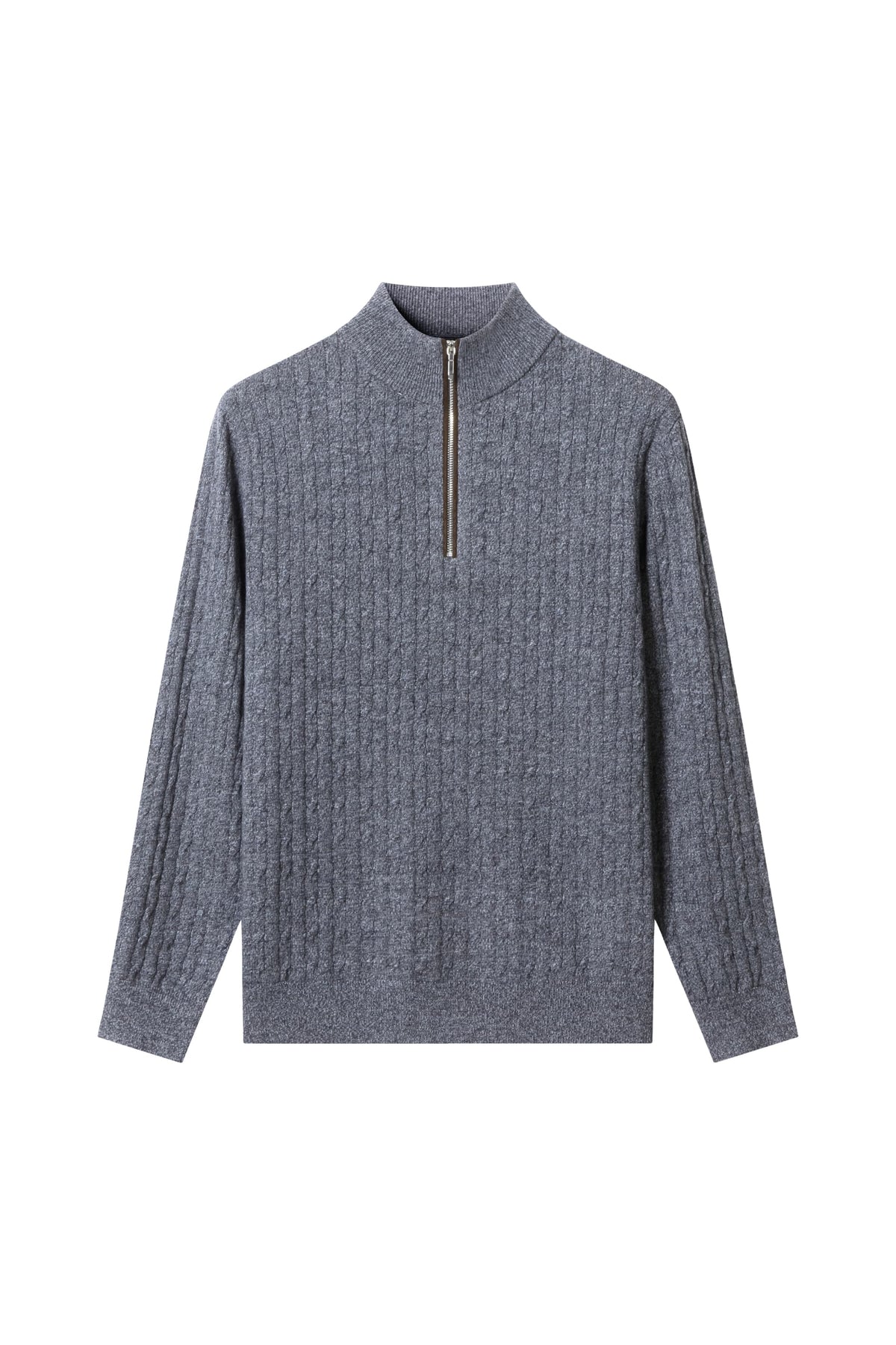 Men's 100% Fine Wool Half-Zip Mock Neck Sweater