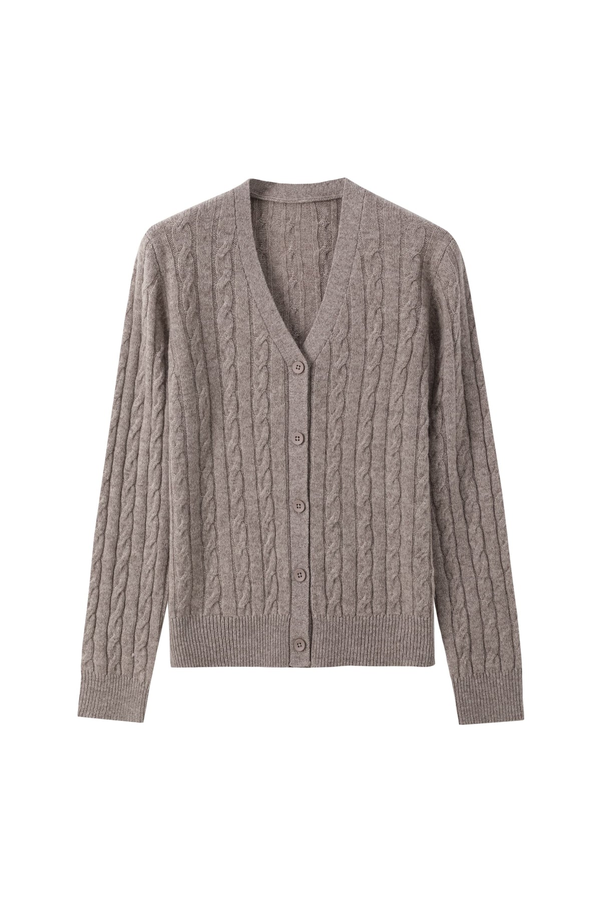 Women's 100% Fine Wool V-Neck Button-Up Cardigan