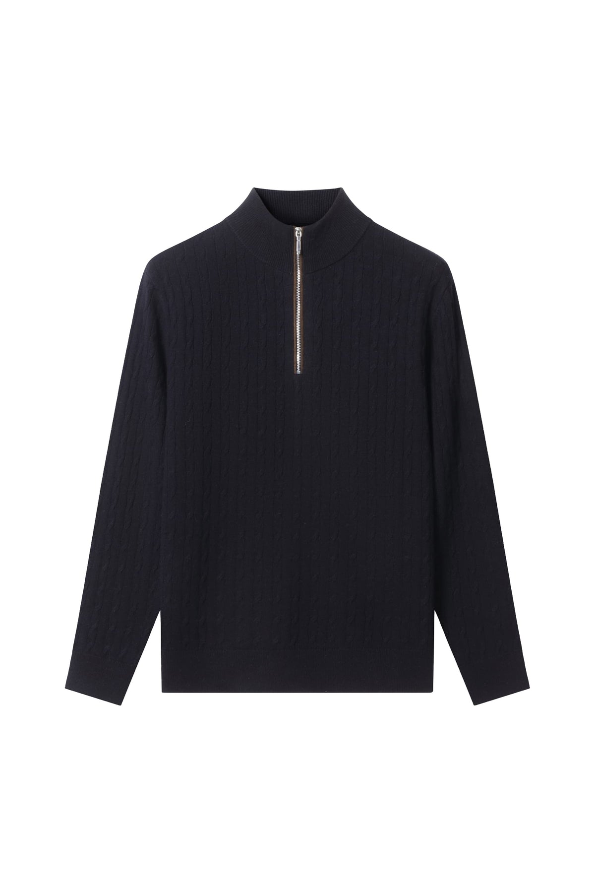 Men's 100% Fine Wool Half-Zip Mock Neck Sweater
