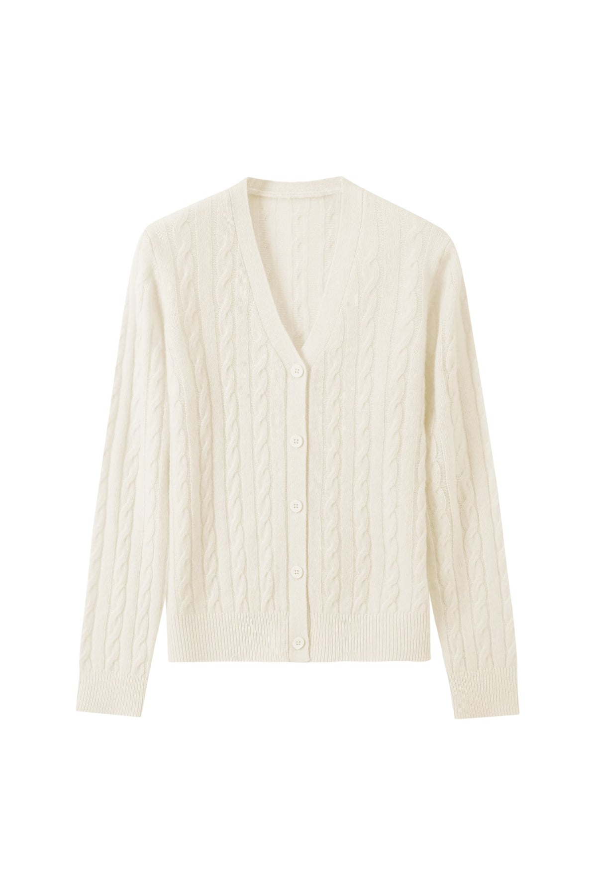 Women's 100% Fine Wool V-Neck Button-Up Cardigan