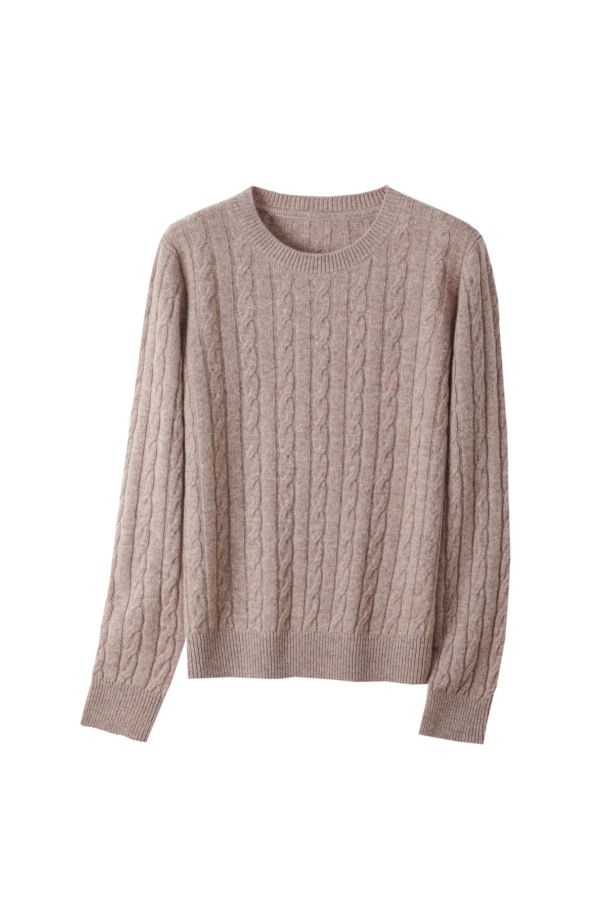 Women's 100% Fine Wool Cable Knit Pullover Sweater